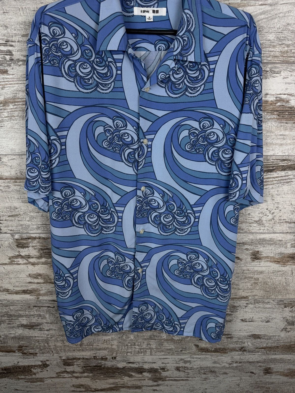 Uniqlo Mens Uniqlo Heather Brown Hawaiian shirt button up crazy y2k Size US M / EU 48-50 / 2 - 4 Thumbnail