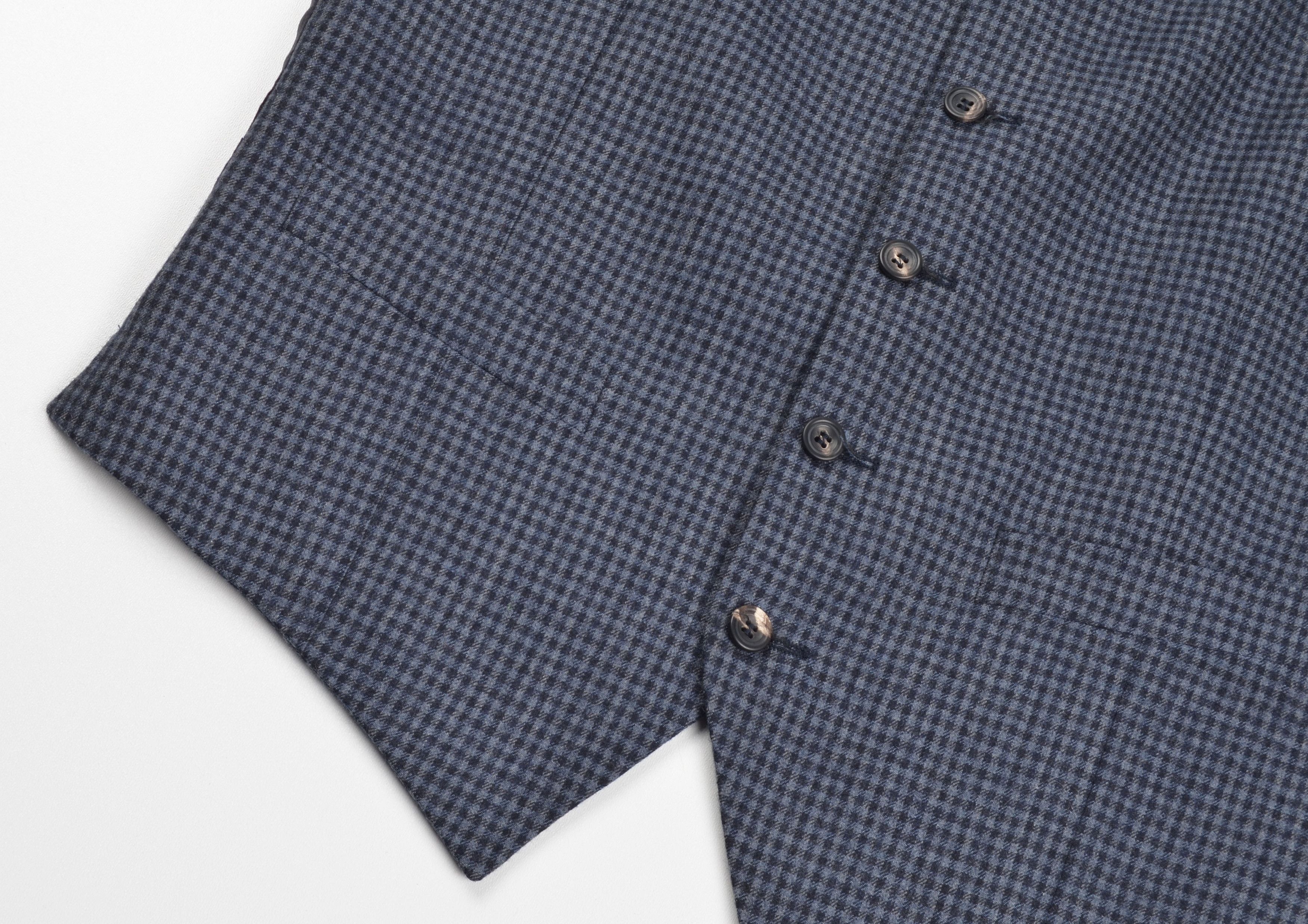 Hackett Hackett Mayfair Gunclub Flan Wool Gray Navy Check Vest Size 36R - 4 Thumbnail