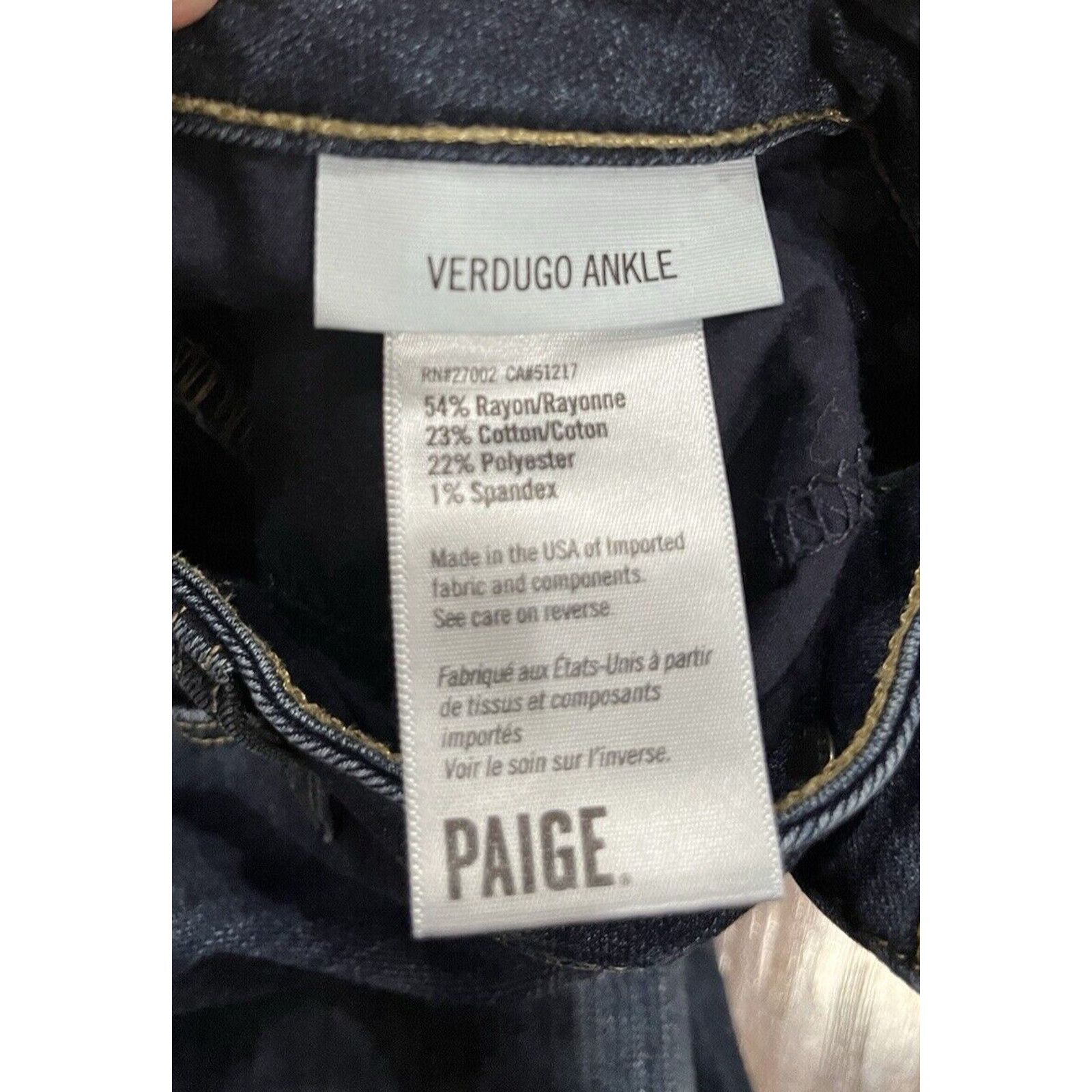 Paige Paige Jeans Womens 31 x 26 Verdugo Ankle Skinny Notthingham Size 31" - 7 Thumbnail