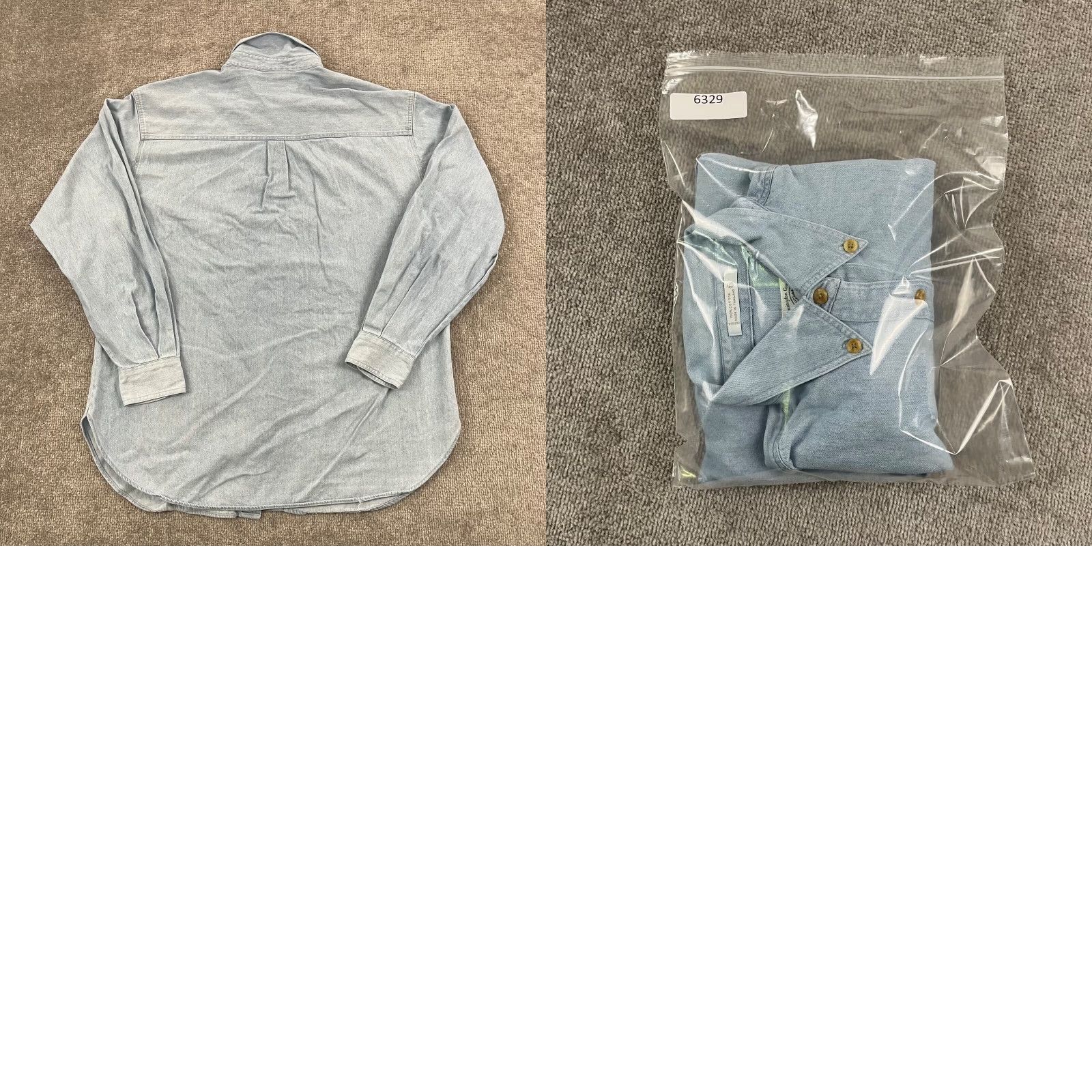 Denime WILMINGTON COUNTRY STORE Shirt Mens Large Blue Lightweight Denim Button Down L/S Size US L / EU 52-54 / 3 - 8 Thumbnail