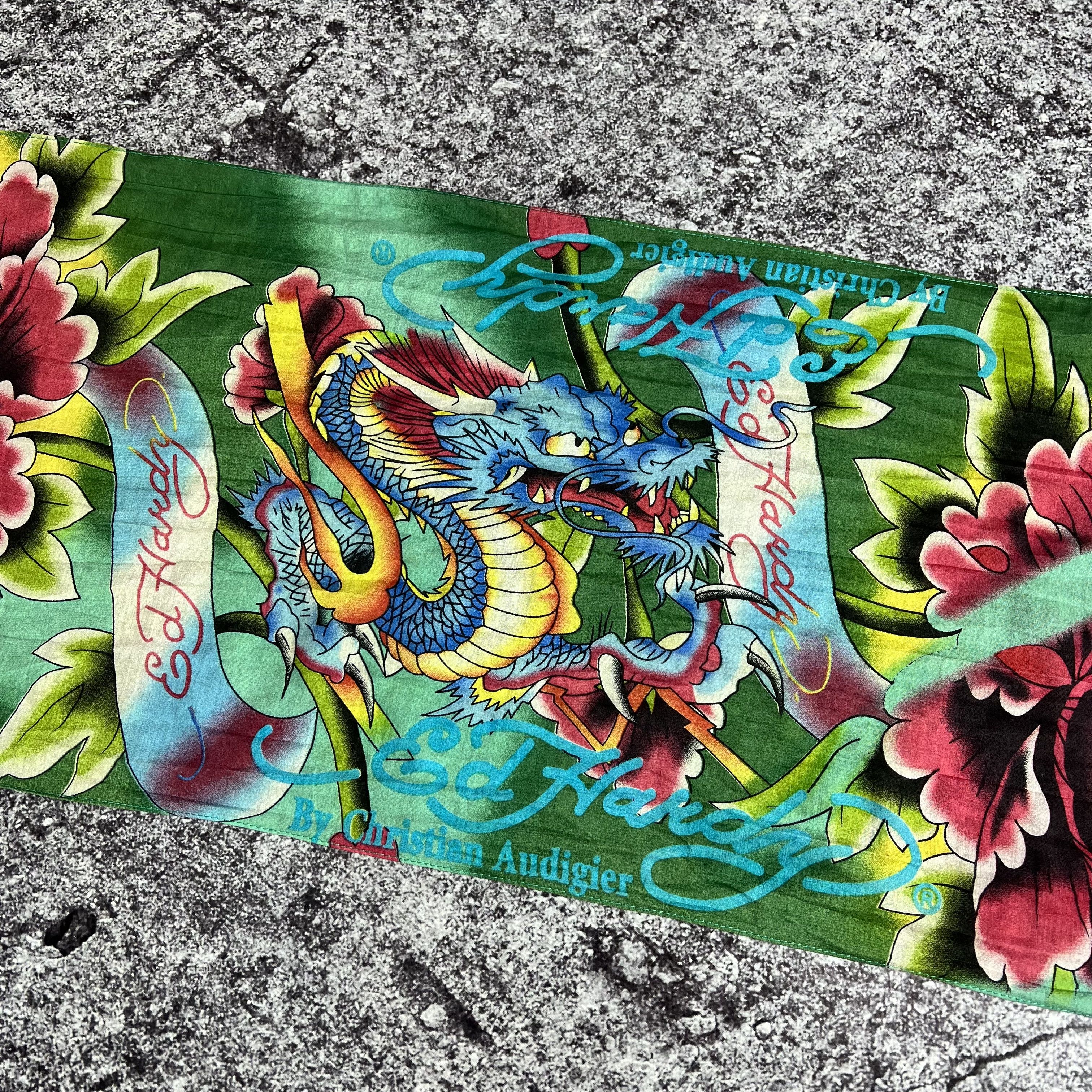 Christian Audigier Ed Hardy by Christian Audigier Skarf Silk Big Logo 210x30 cm Size ONE SIZE - 7 Thumbnail