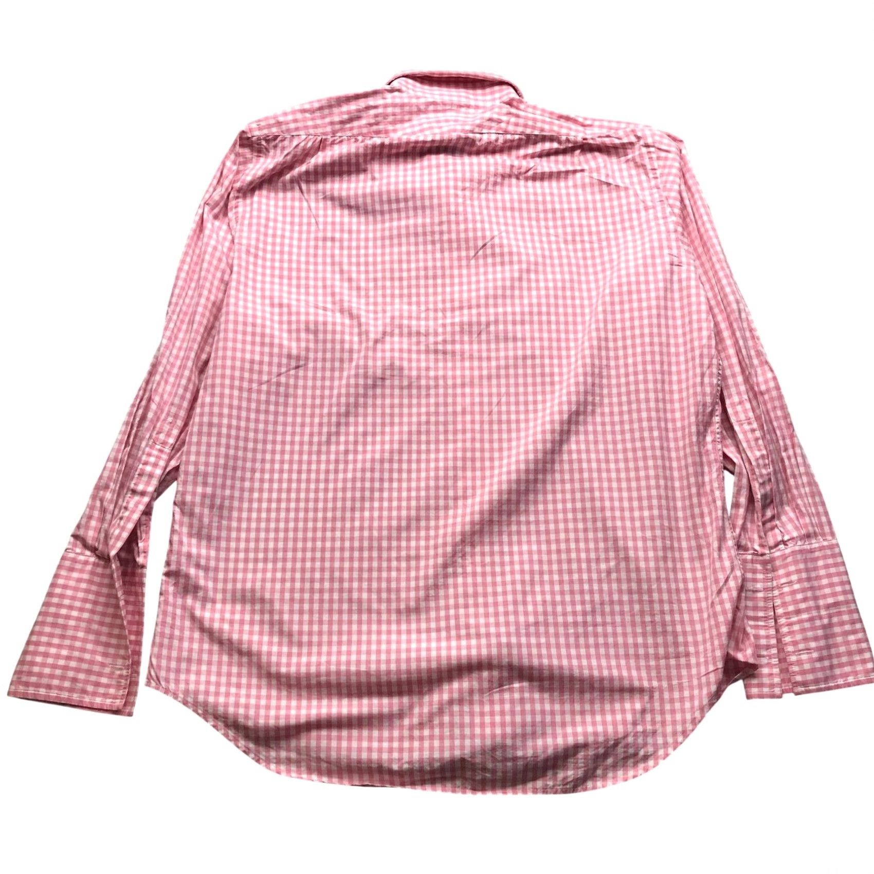 Hudson Harvie & Hudson Shirt Long Sleeve Button-Up Men Large Gingham Check Pink Size 42R - 2 Thumbnail