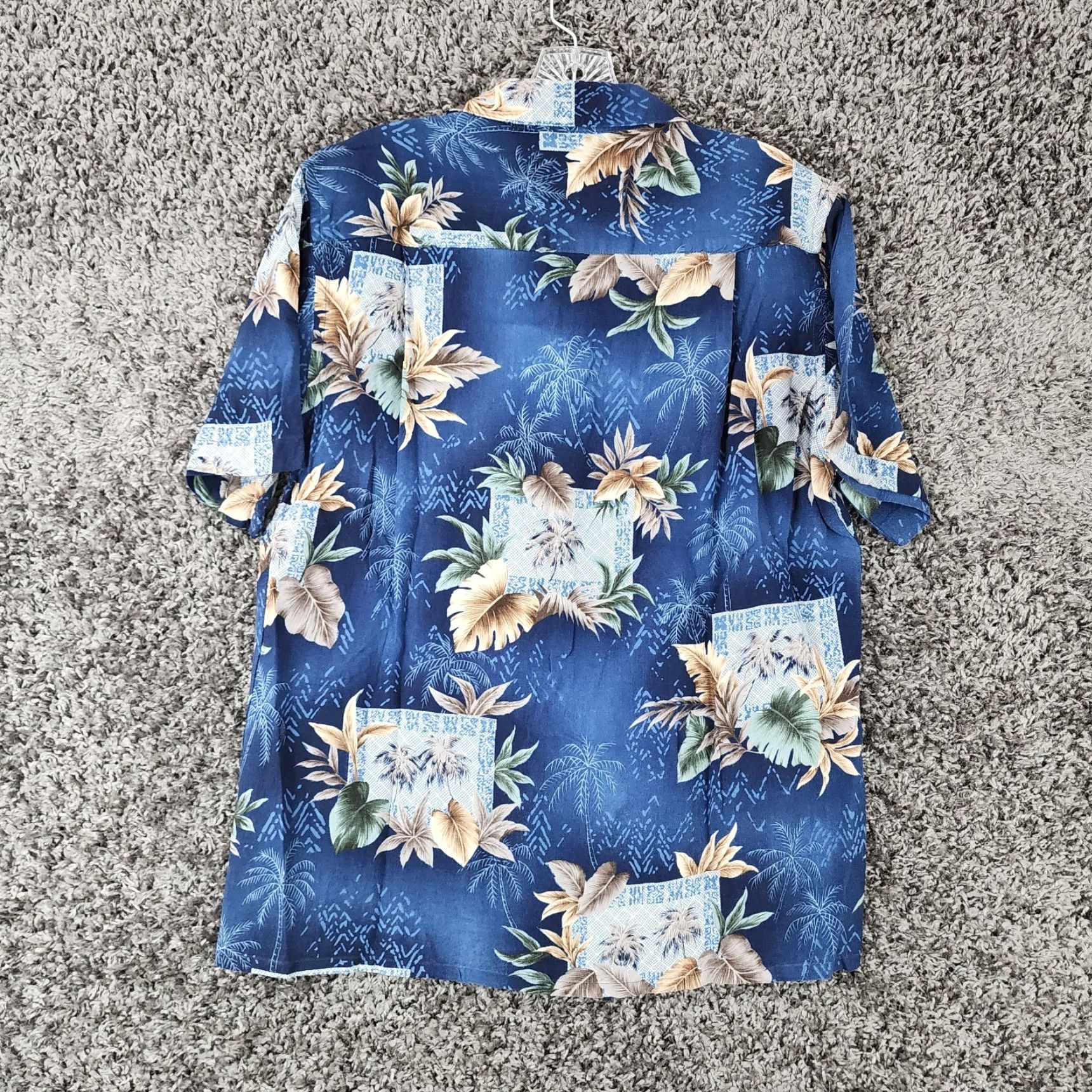 Vintage CAMPiA MODA Hawaiian Floral Button-Up Shirt Mens Short Sleeve Blue Rayon Size M Size US 31 - 5 Thumbnail