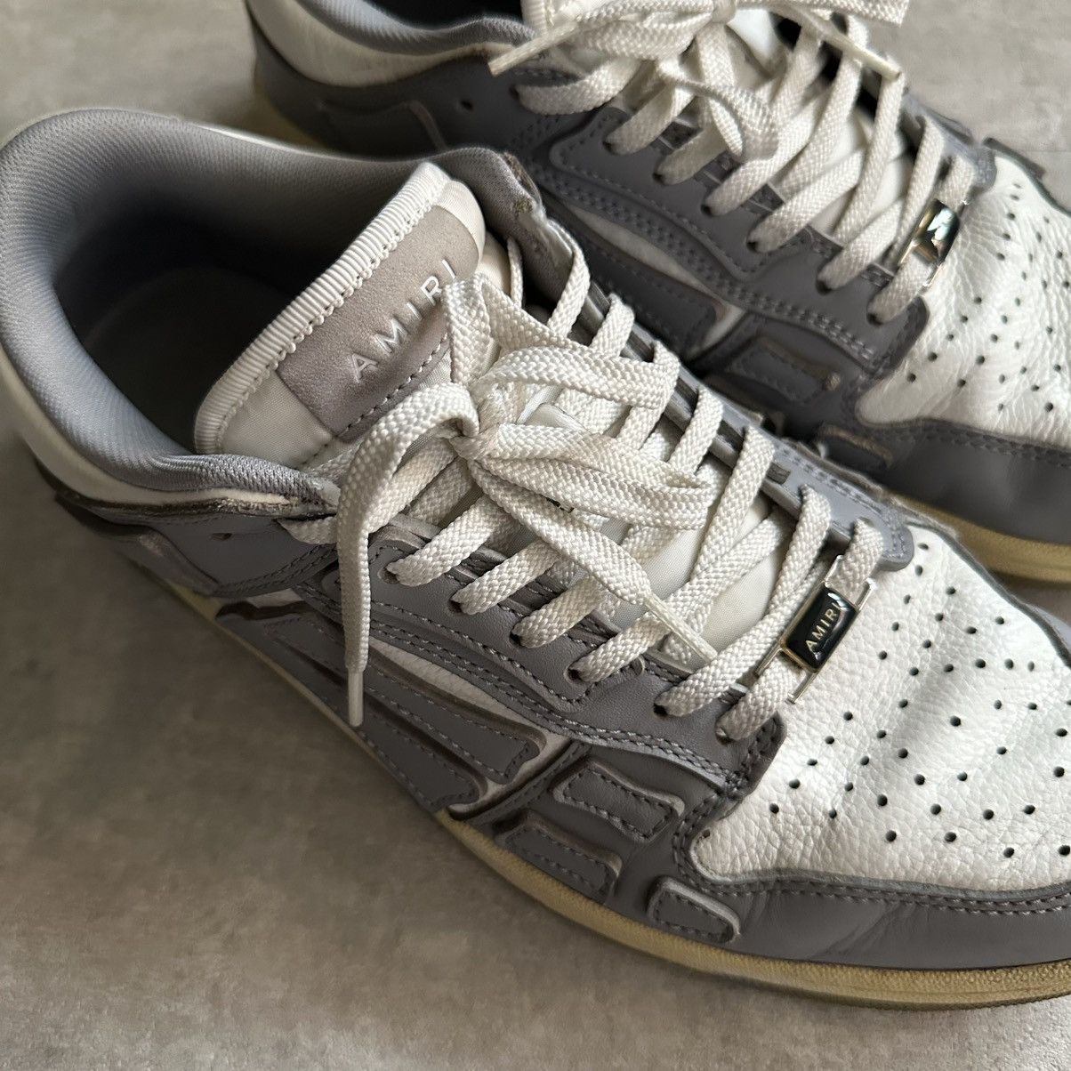 Amiri Amiri Skel Sneakers - White/Grey Size US 10 / EU 43 - 4 Thumbnail