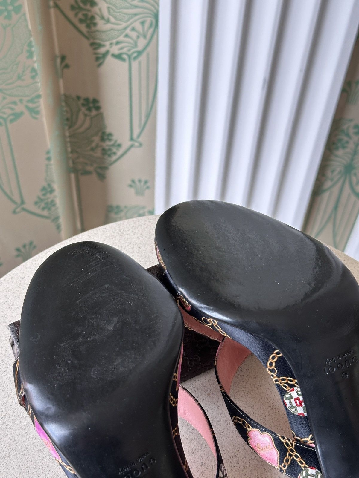 Gucci GUCCI Satin Chain Cross Strap Black Pink Sandals 36,5/6,5 Size US 6.5 / IT 36.5 - 18 Thumbnail