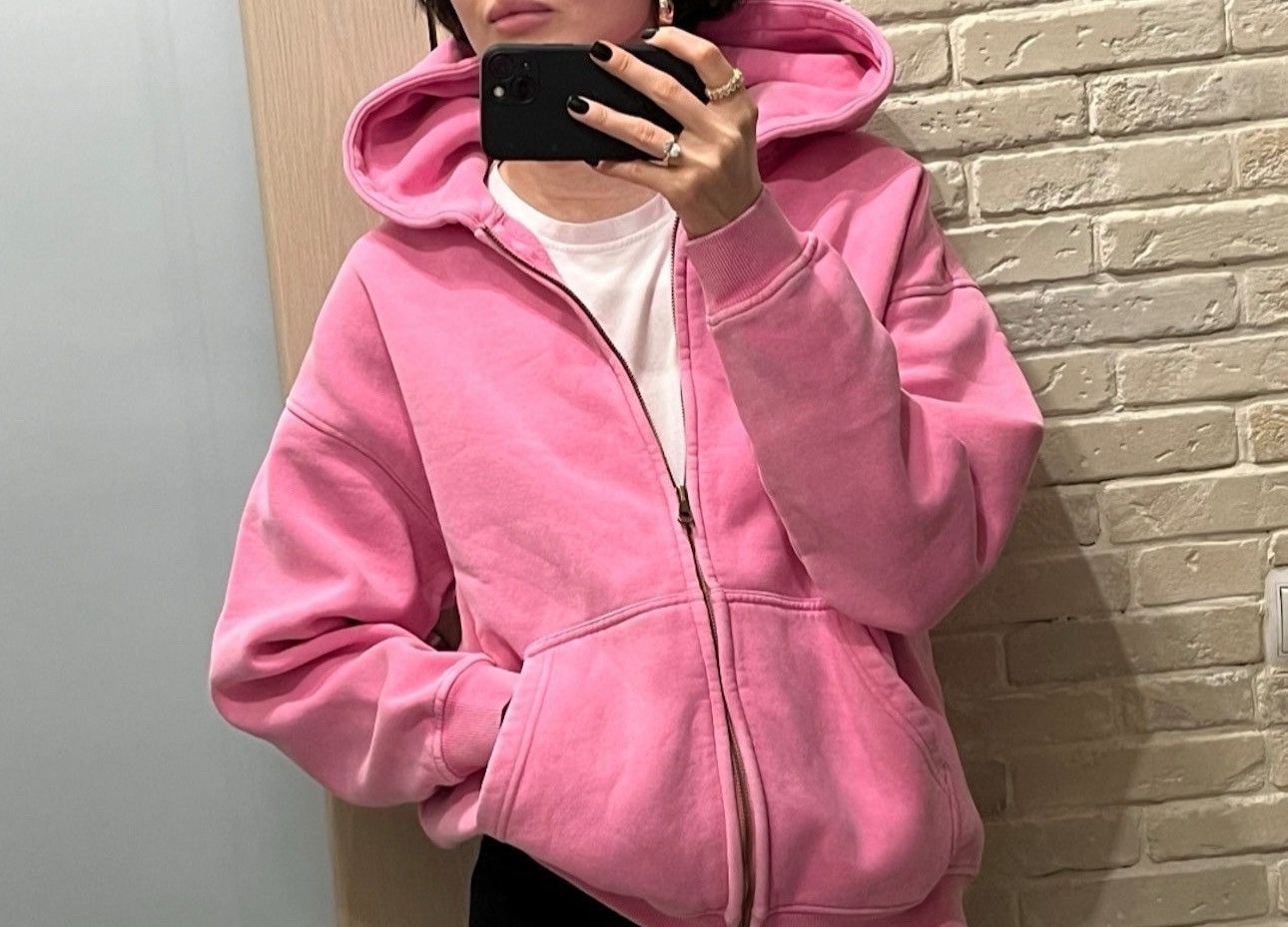 Japanese Brand × Vintage Unisex Pink Washed Hoodie Zipper Size US S / EU 44-46 / 1 - 3 Thumbnail