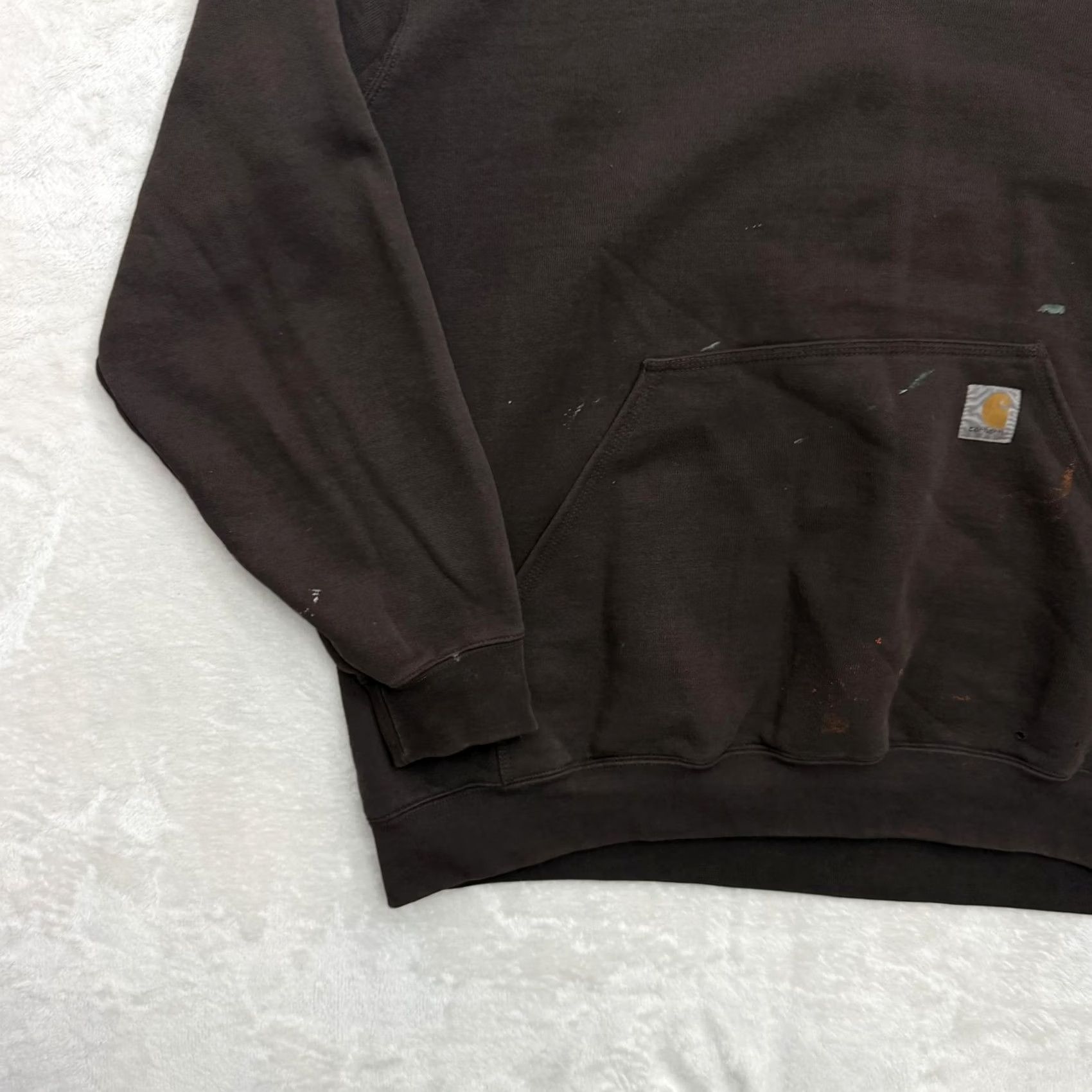 Carhartt Carhartt Hoodie Mens XL Brown Fleece Pullover Workwear Reg Fit Knit Sweatshirt Logo Pockets Size US XL / EU 56 / 4 - 6 Thumbnail