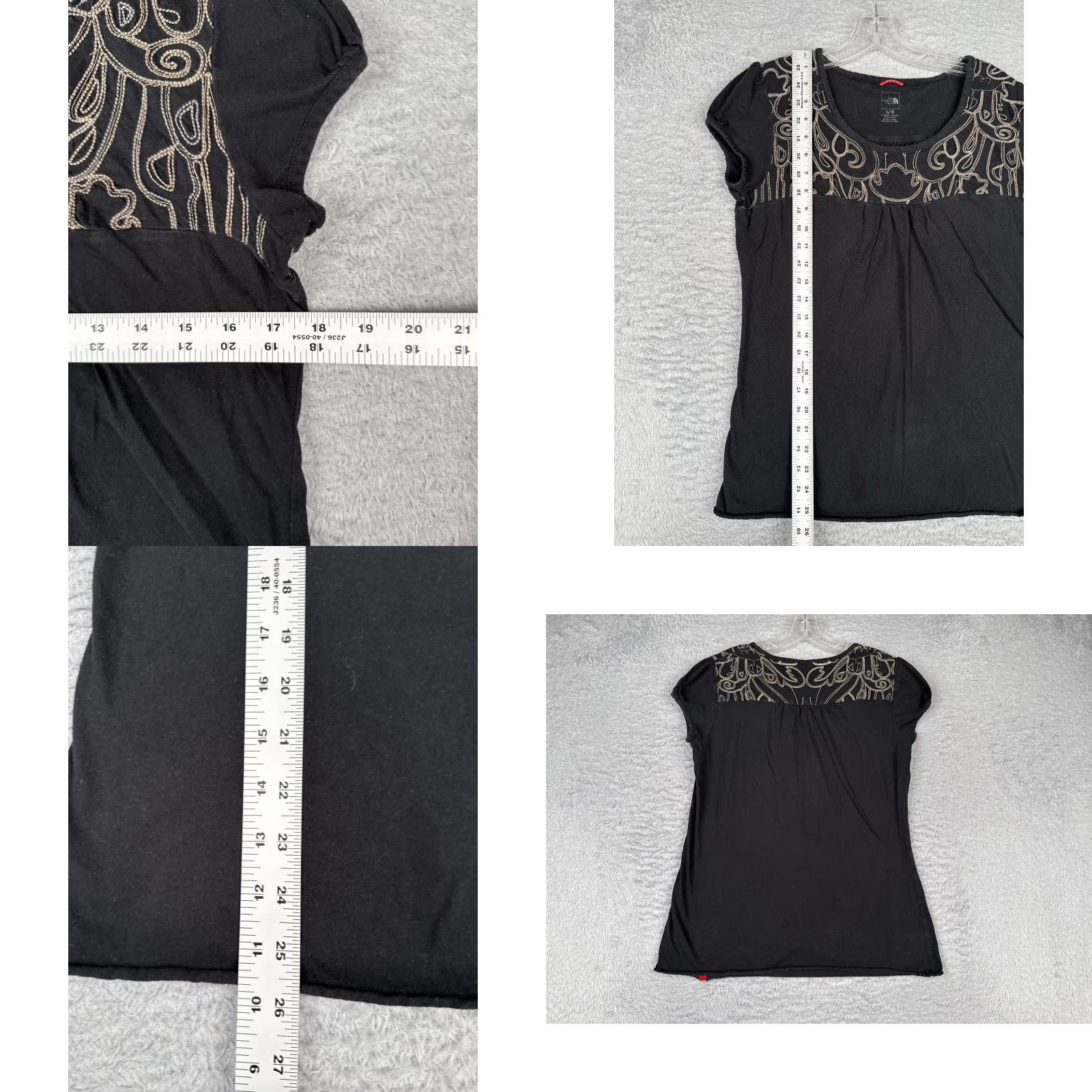 The North Face The North Face Shirt Women L Black Embroidered Crew Neck 100% Cotton Womens Size L / US 10 / IT 46 - 8 Thumbnail