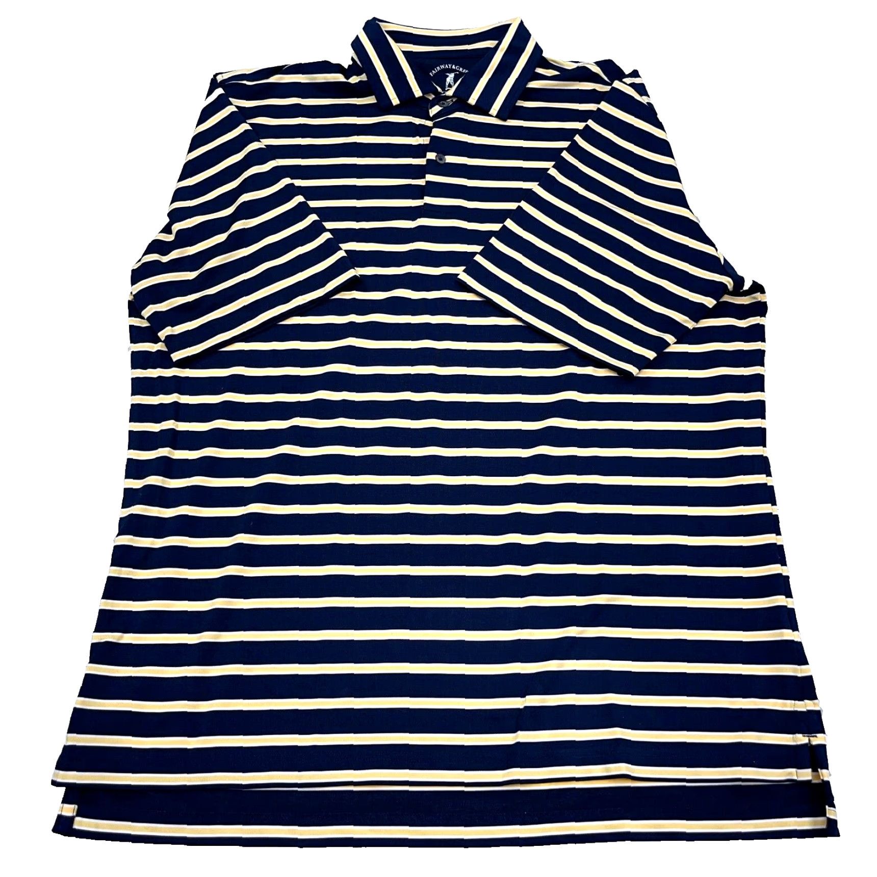 Vintage Fairway & Greene Shirt Men Large Blue Yellow Striped Performance Golf Tech Adult Size US L / EU 52-54 / 3 - 2 Thumbnail
