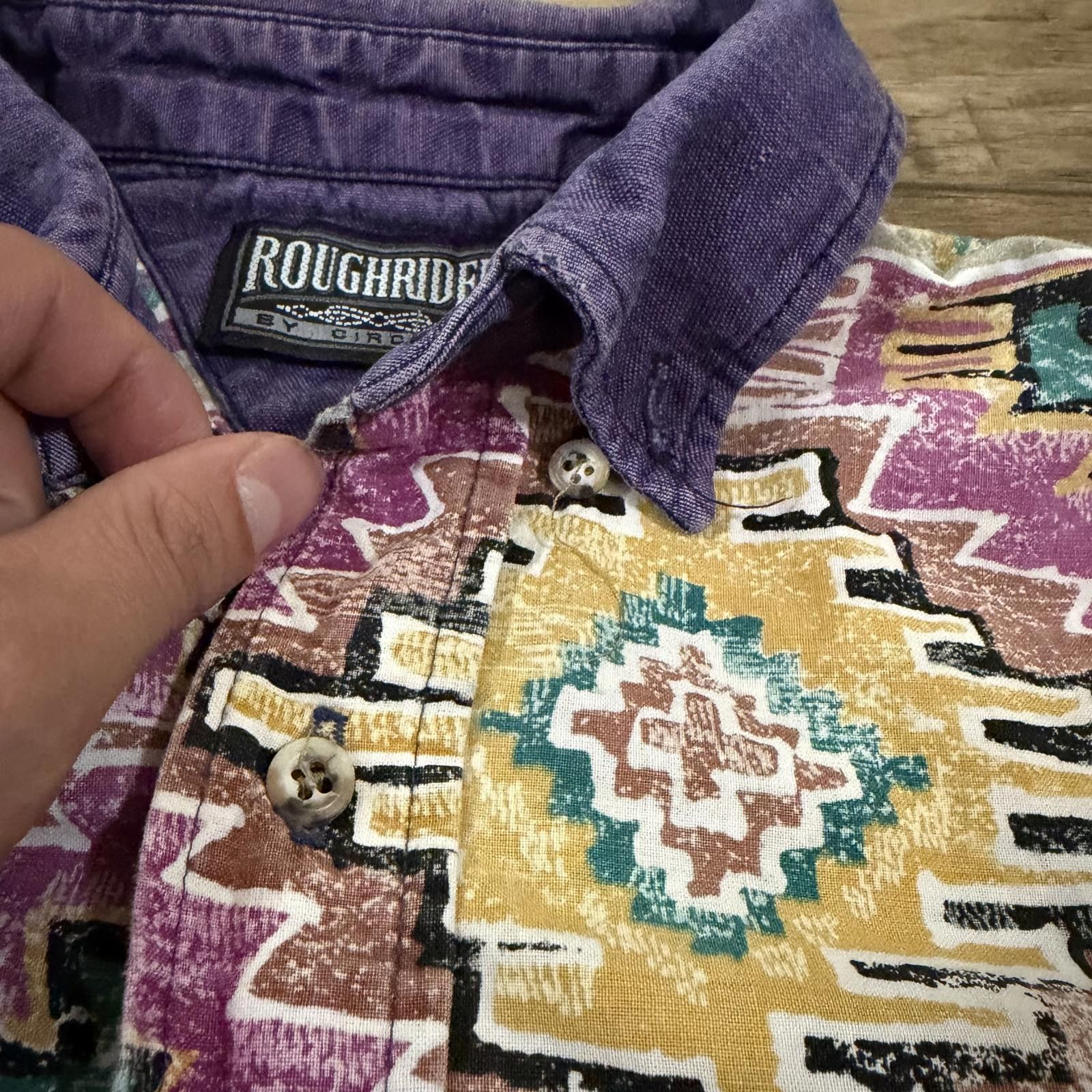 Other Vintage Purple Aztec Western Roughrider by Circle T Shirt Size US M / EU 48-50 / 2 - 3 Thumbnail