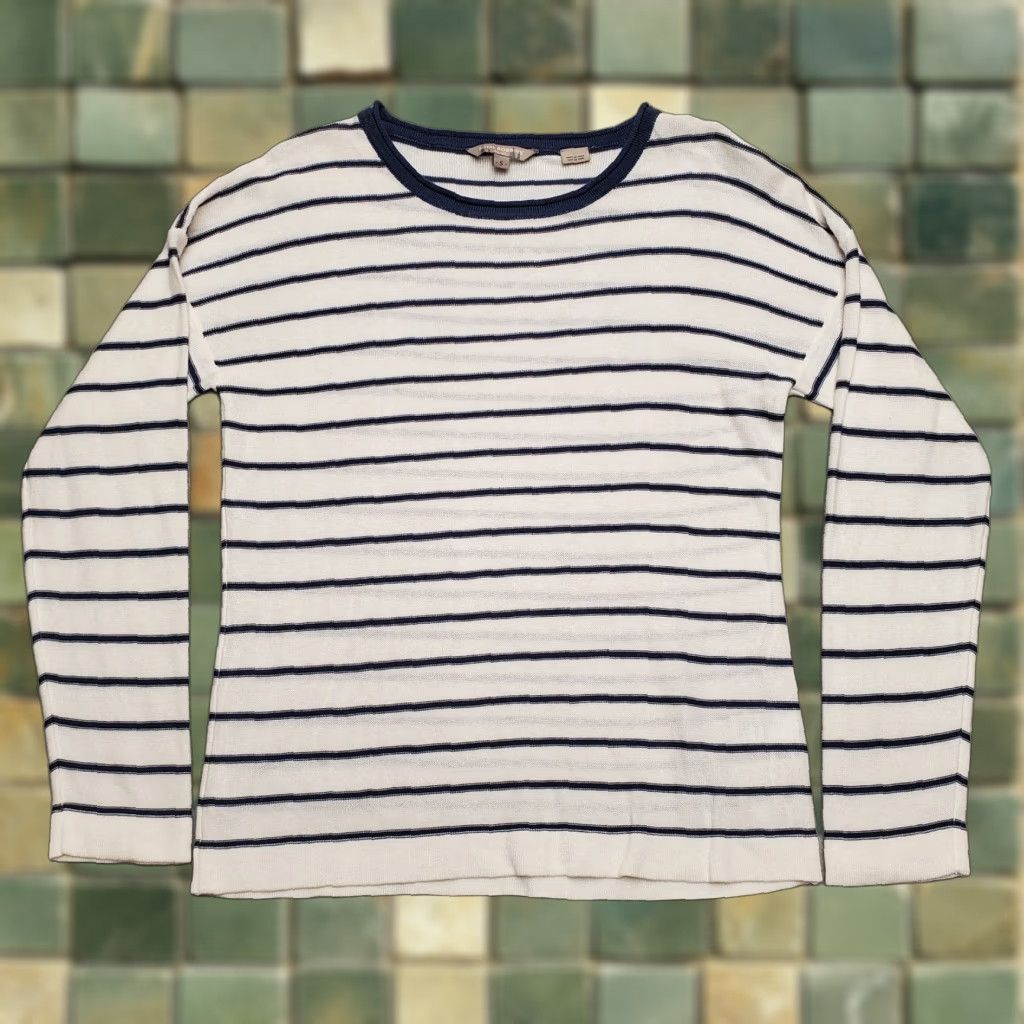 Royal Robbins Royal Robbins Sweater Womens Small Purple Stripe Silk Linen Blend Long Sleeve Size M / US 6-8 / IT 42-44 - 1 Thumbnail