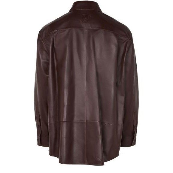 Loewe LOEWE Brown Nappa Leather Overshirt Jacket New & Authentic ( Size US L / EU 52-54 / 3 - 2 Thumbnail