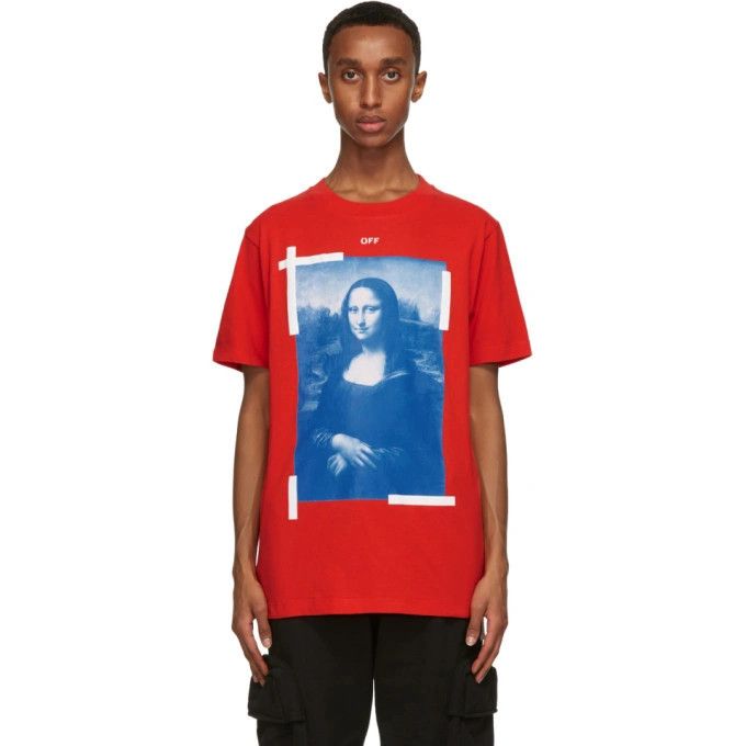 Off-White Red Mona Lisa Arrows T-Shirt Size XXS / US 00 / IT 34 - 2 Thumbnail