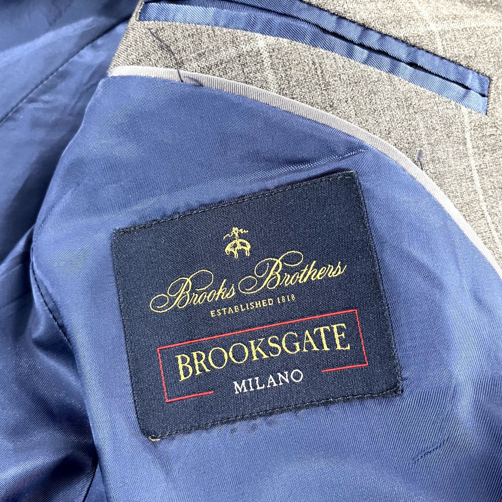 Brooks Brothers BROOKS BROTHERS Blazer Men 41R Gray Plaid Wool 2 Button Jacket Single-Breasted Regular Size 42R - 3 Thumbnail