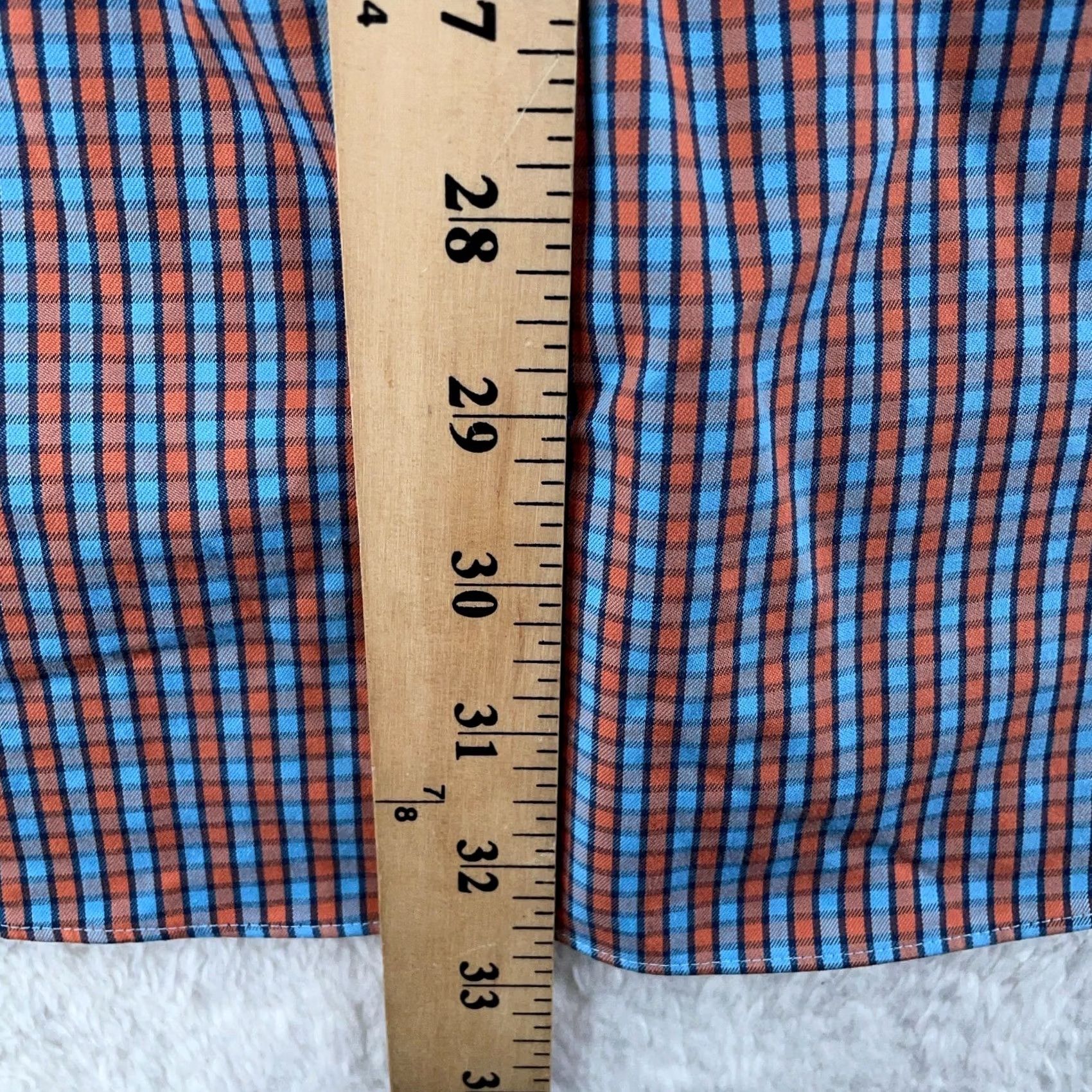 Vintage Duluth Trading Shirt Mens LT Blue Orange Plaid Slim Button Down Size US L / EU 52-54 / 3 - 6 Thumbnail