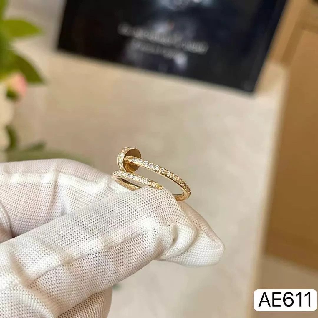 Cartier CARTIER Juste Un Clou 18K RG Narrow Pave Nail Ring 99N 48 Size ONE SIZE - 7 Thumbnail