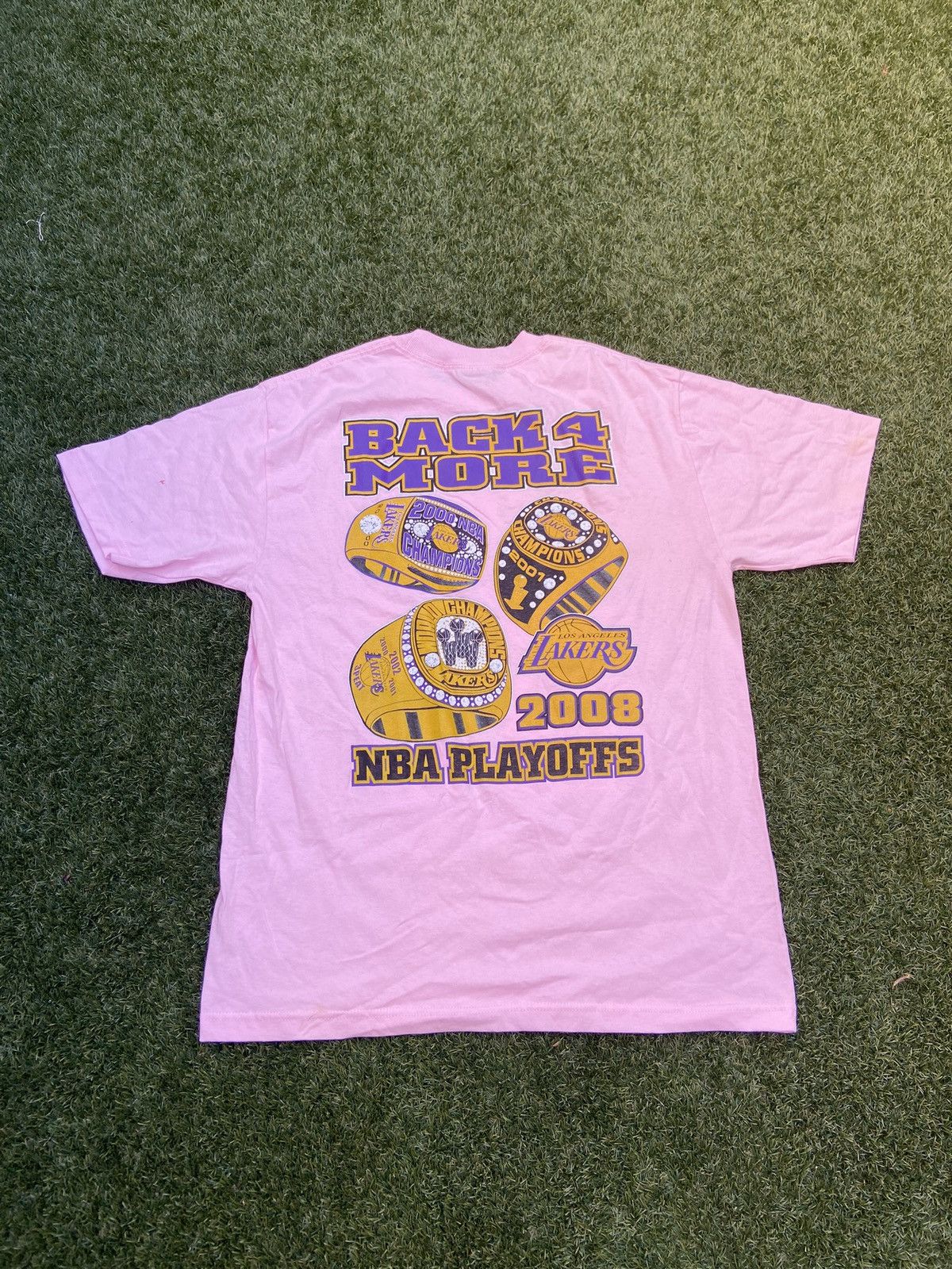 NBA × Vintage VTG ‘08 Los Angeles Lakers Playoffs Pink Tee Size US L / EU 52-54 / 3 - 3 Thumbnail