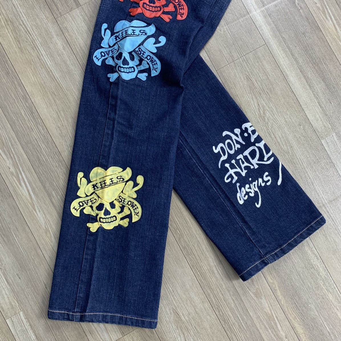 Ed Hardy 2000’s Ed Hardy Christian Audiger Denim Pants Size US 32 / EU 48 - 6 Thumbnail