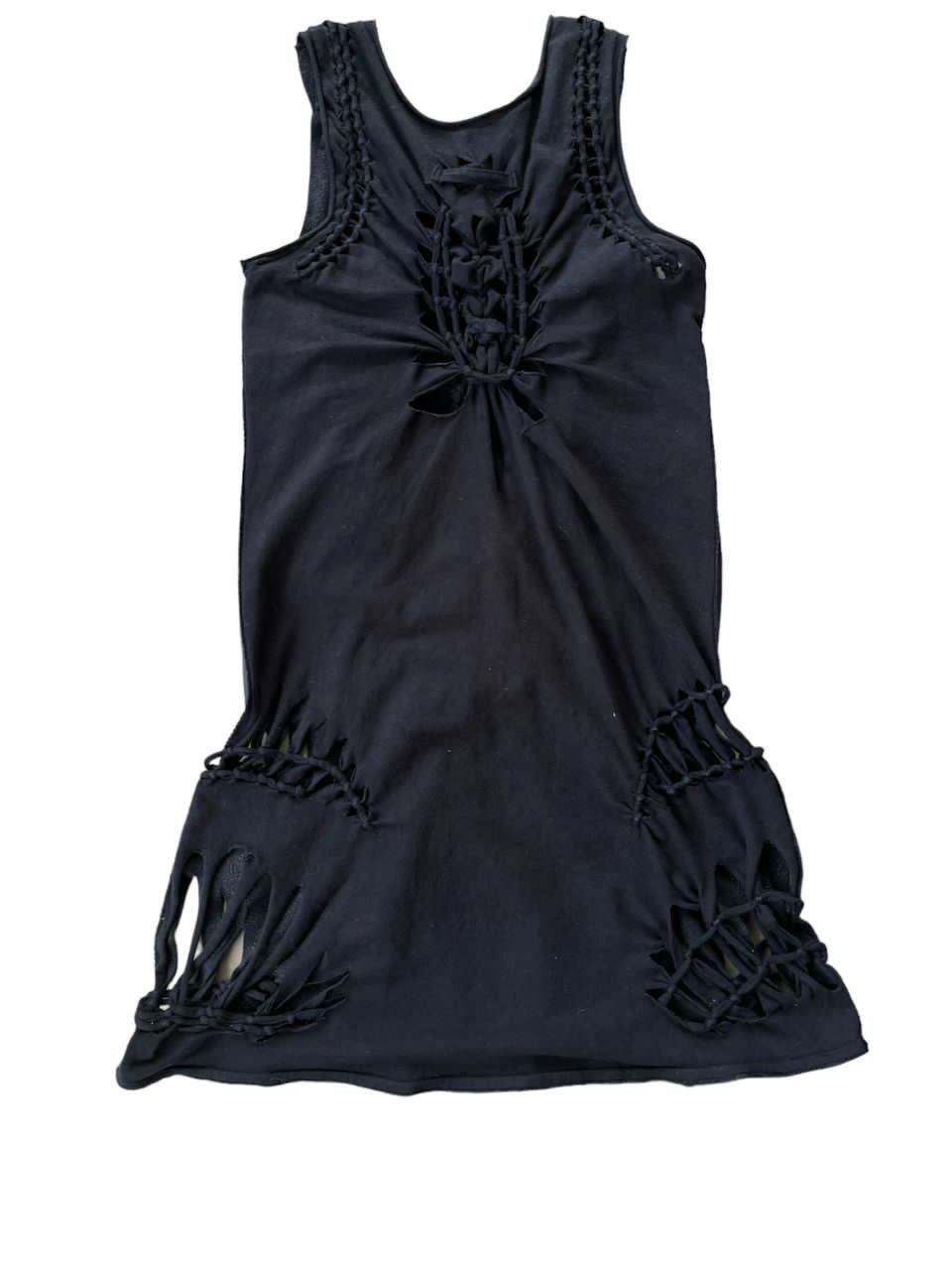 Jean Paul Gaultier Jean Paul Galtier Soleil Leather And Mesh Dress Size ONE SIZE - 3 Thumbnail