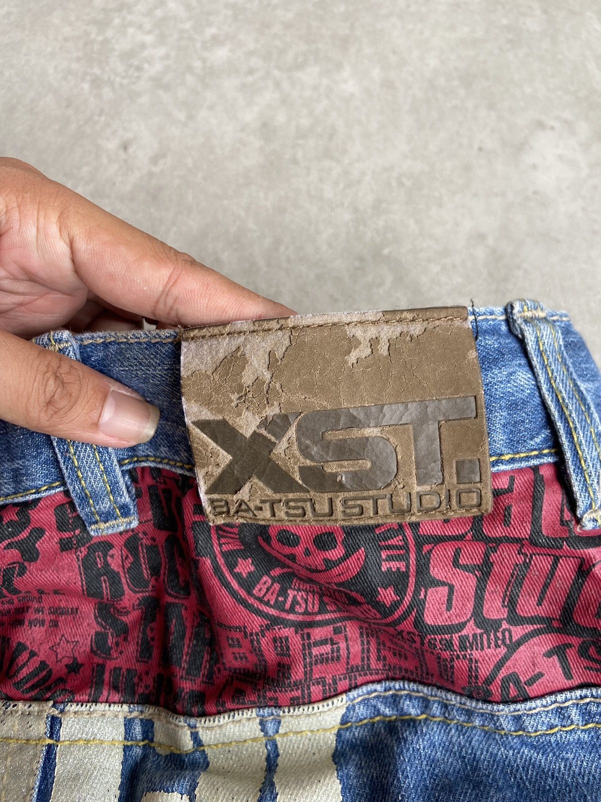 If Six Was Nine × Japanese Brand × Le Grande Bleu (L.G.B.) 💥BINDING OFFER💥Batsu Rock Studio Denim Pants Size US 29 - 12 Thumbnail
