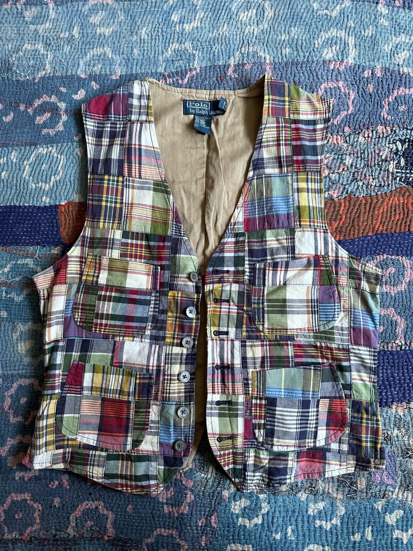 Polo Ralph Lauren Polo Ralph Lauren RRL Patchwork 4-Pocket Ivy Vest Size S Size US S / EU 44-46 / 1 - 1 Thumbnail