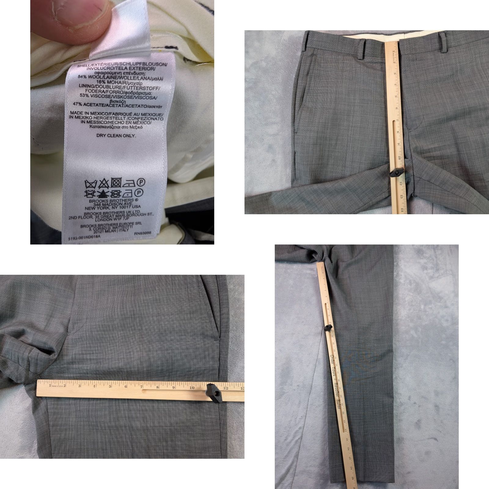 Brooks Brothers Brooks Brothers Fitzgerald Pants 34x29 Gray Wool Barberis Canonico Italy READ! Pants Mens 34 Gray Wool Herringbone Ballet? Size US 34 / EU 50 - 8 Thumbnail
