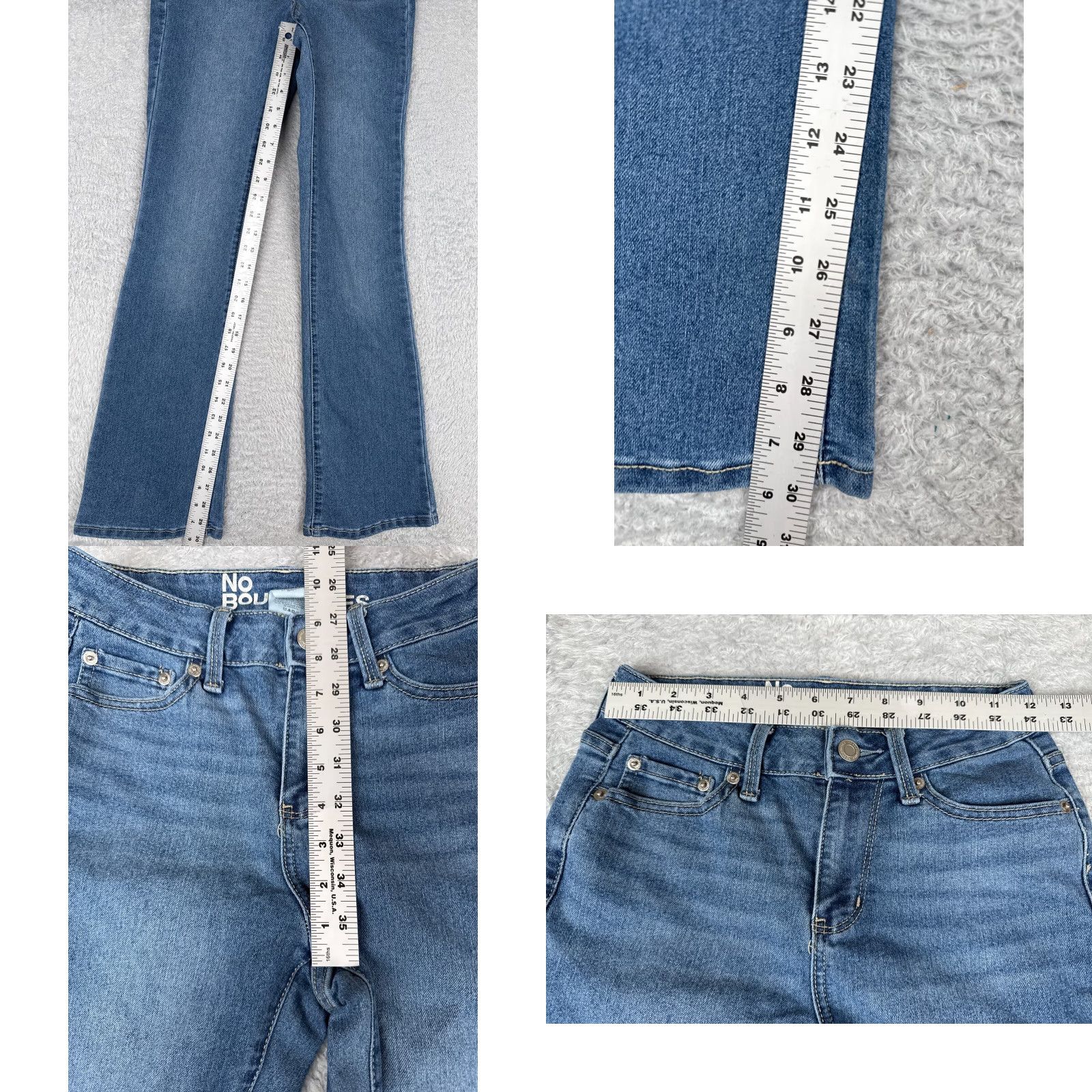 Vintage VINTAGE No Boundaries Jeans Womens Size 0 Bootcut Flare Mid Rise Denim Cotton Blue 30 Inch Inseam Size 25" / US 0 / IT 36 - 8 Thumbnail