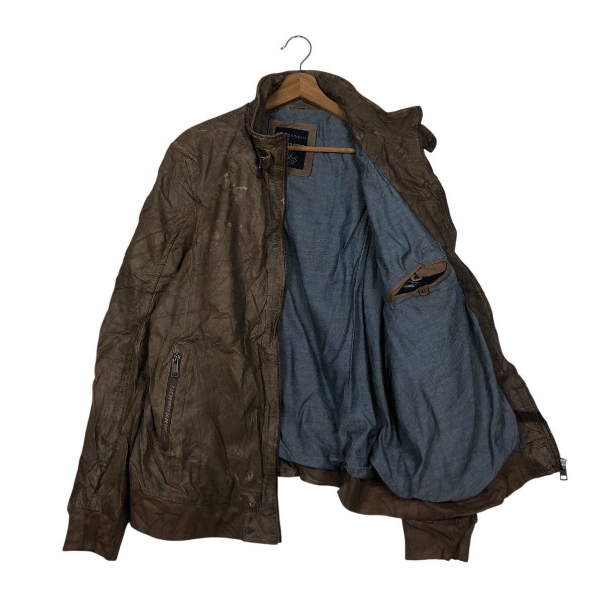 Japanese Brand 📌Vintage Genuine Leather Biker Jacket Angelo Litrico Size US XXL / EU 58 / 5 - 12 Thumbnail