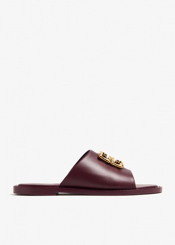 Givenchy o1srvl11e0325 4G Liquid Flat Mules in Burgundy Size US 7 / IT 37 - 1 Thumbnail