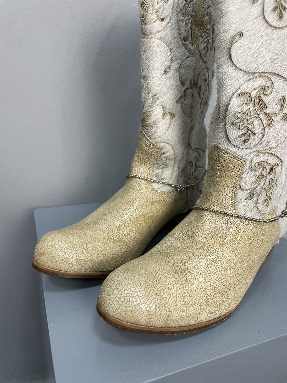 Vintage 90s Vintage Leather Cowboy Boots Western shoes GUIDI STYLE Size US 5 / IT 35 - 8 Thumbnail