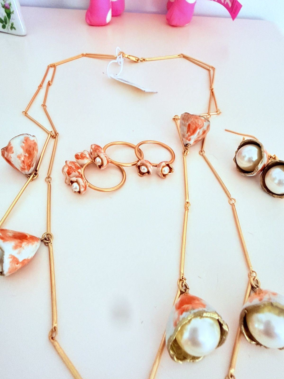 Tory Burch Tory Burch Floral Pearl Necklace Size ONE SIZE - 2 Thumbnail