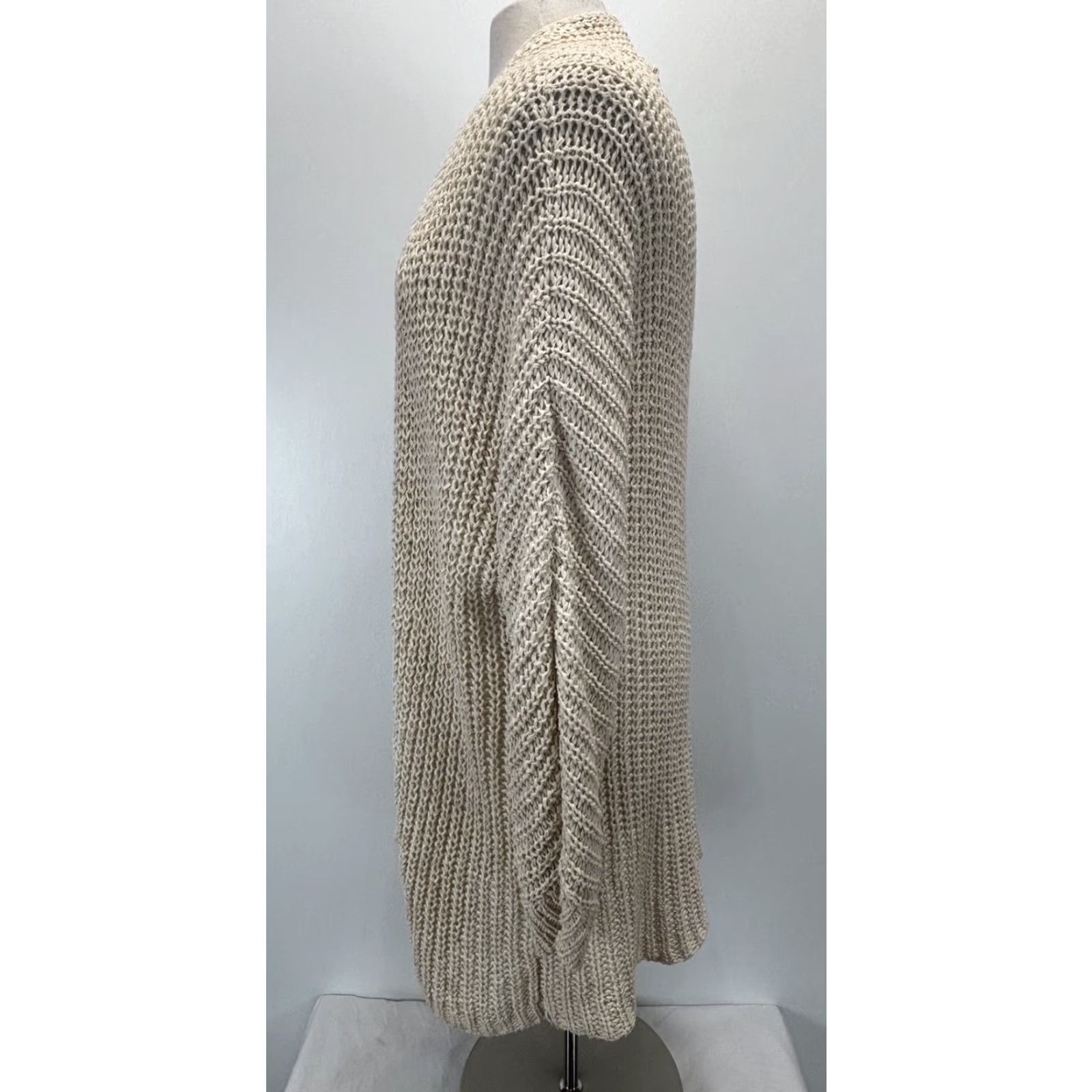 Eileen Fisher EILEEN FISHER Cardigan Women’s Adult XL Ivory Loose Knit Open Coastal Sweater Size XL / US 12-14 / IT 48-50 - 2 Thumbnail