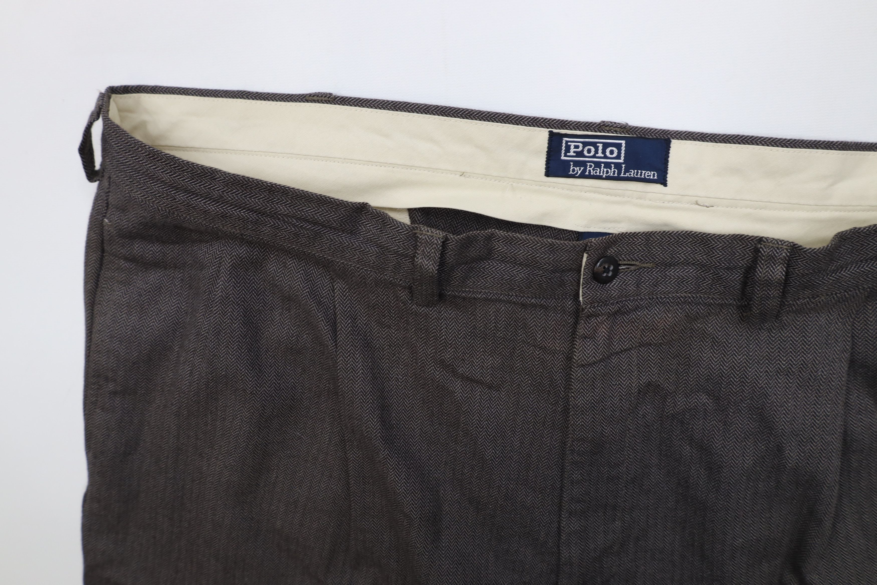 Polo Ralph Lauren Vintage 90s Ralph Lauren Herringbone Wide Leg Chino Pants Size US 42 / EU 58 - 8 Thumbnail