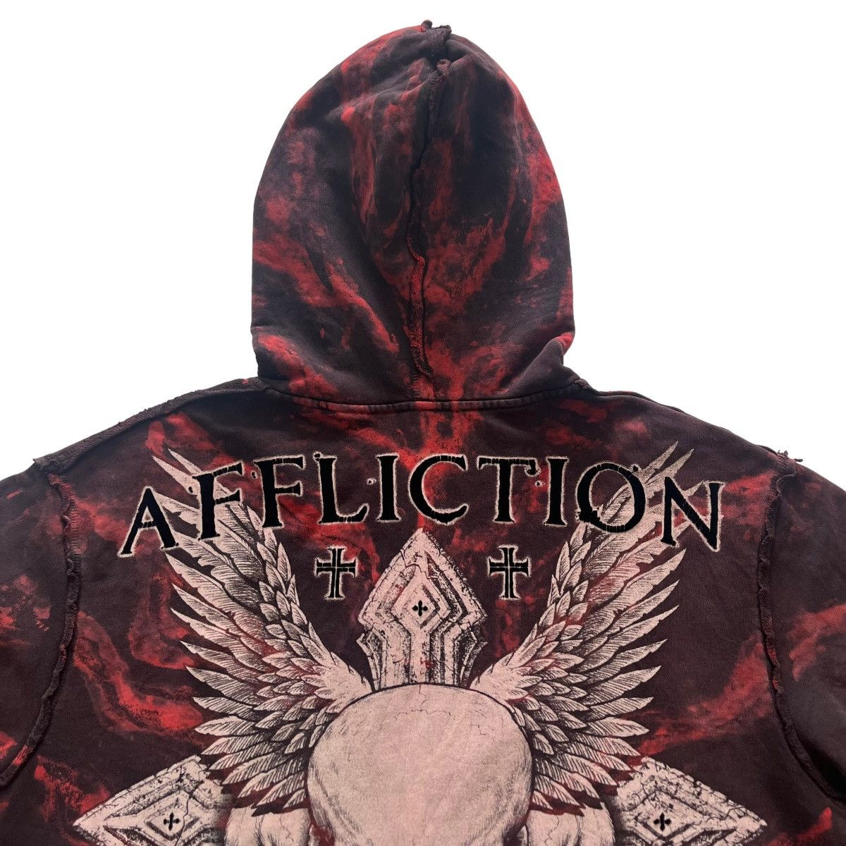 Affliction × Vintage Affliction Skull Cross Wing Zip Up Grunge Cyber Y2K Hooded Size US L / EU 52-54 / 3 - 4 Thumbnail