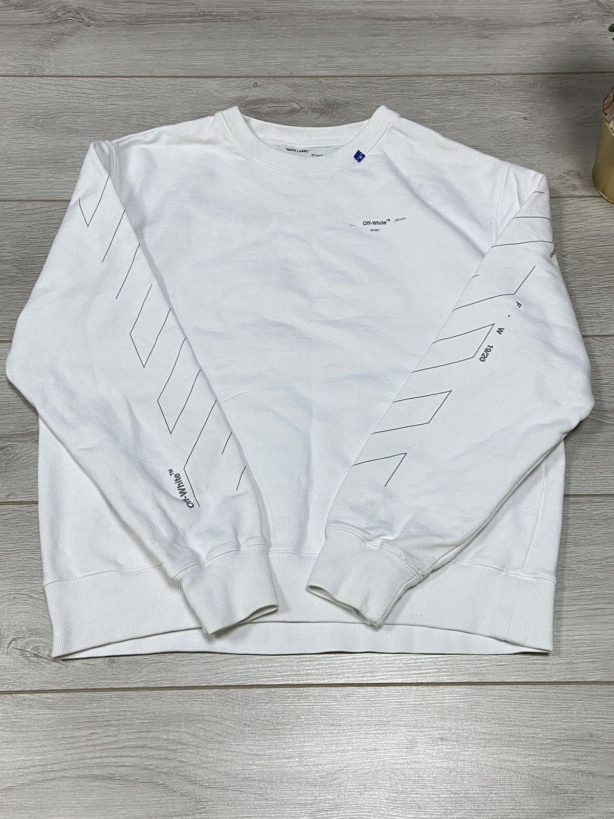 Off-White Off-White unfinished diagonal arrows sweatshirt Size US XL / EU 56 / 4 - 5 Thumbnail