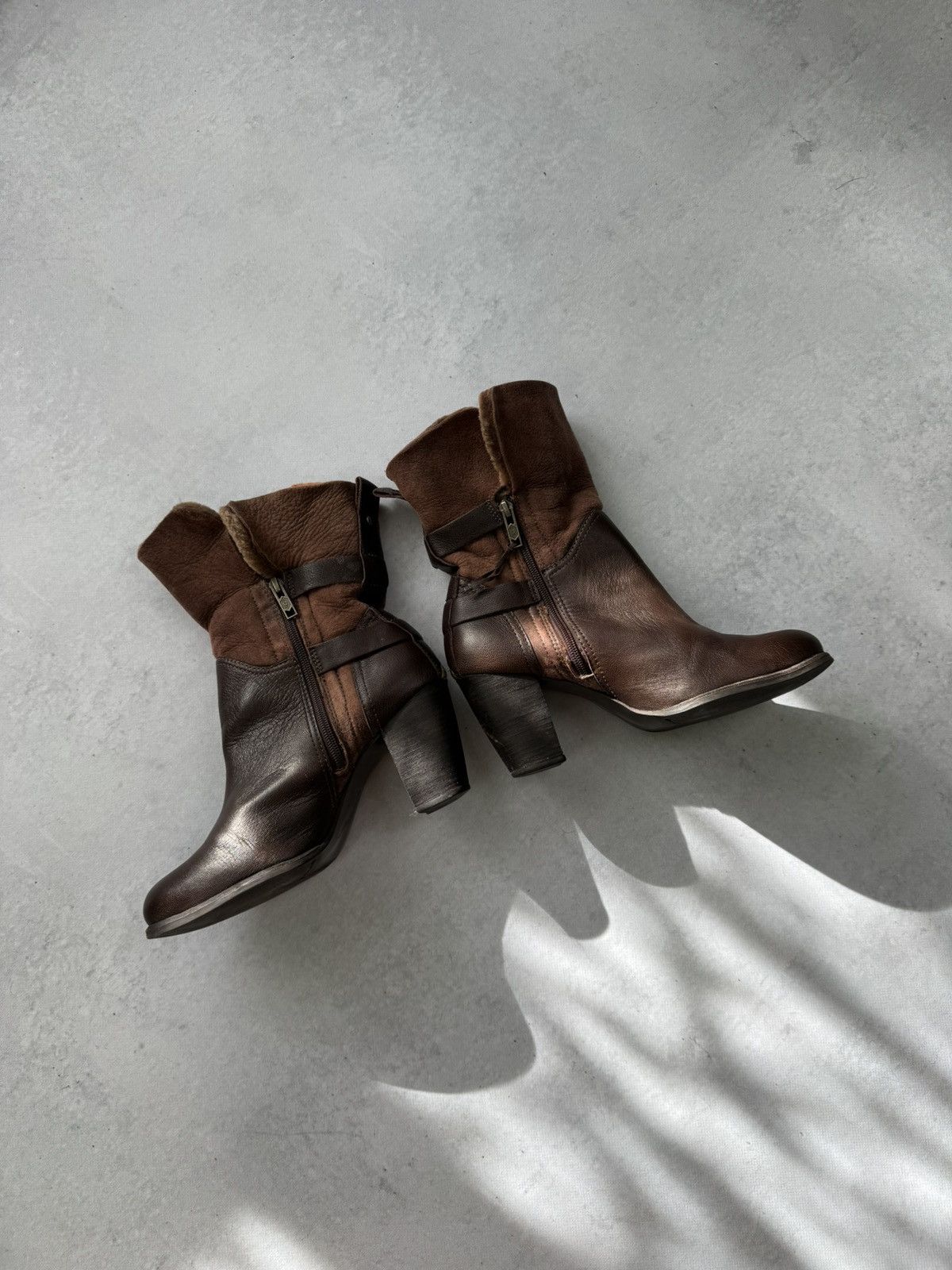 If Six Was Nine Vintage Italian AS 98 Rick Owens Style Leather Biker Boots Size US 9.5 / IT 39.5 - 4 Thumbnail