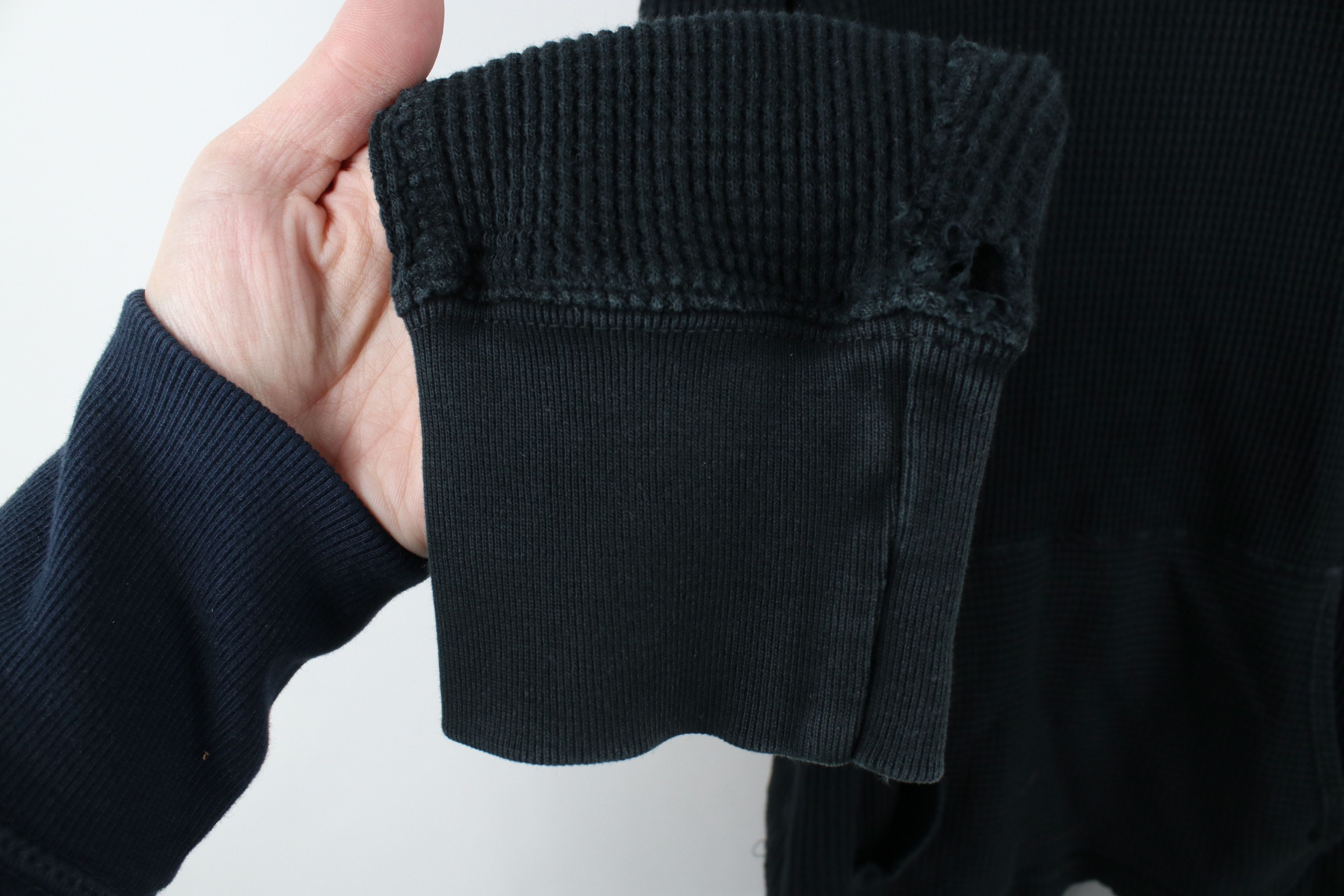 Polo Ralph Lauren Vintage Ralph Lauren Waffle Knit Hoodie Sweatshirt Black Size US M / EU 48-50 / 2 - 7 Thumbnail