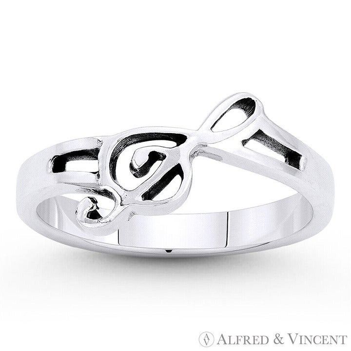 Other G-Clef Musical Symbol Charm Ring in .925 Sterling Silver Size ONE SIZE - 1 Preview