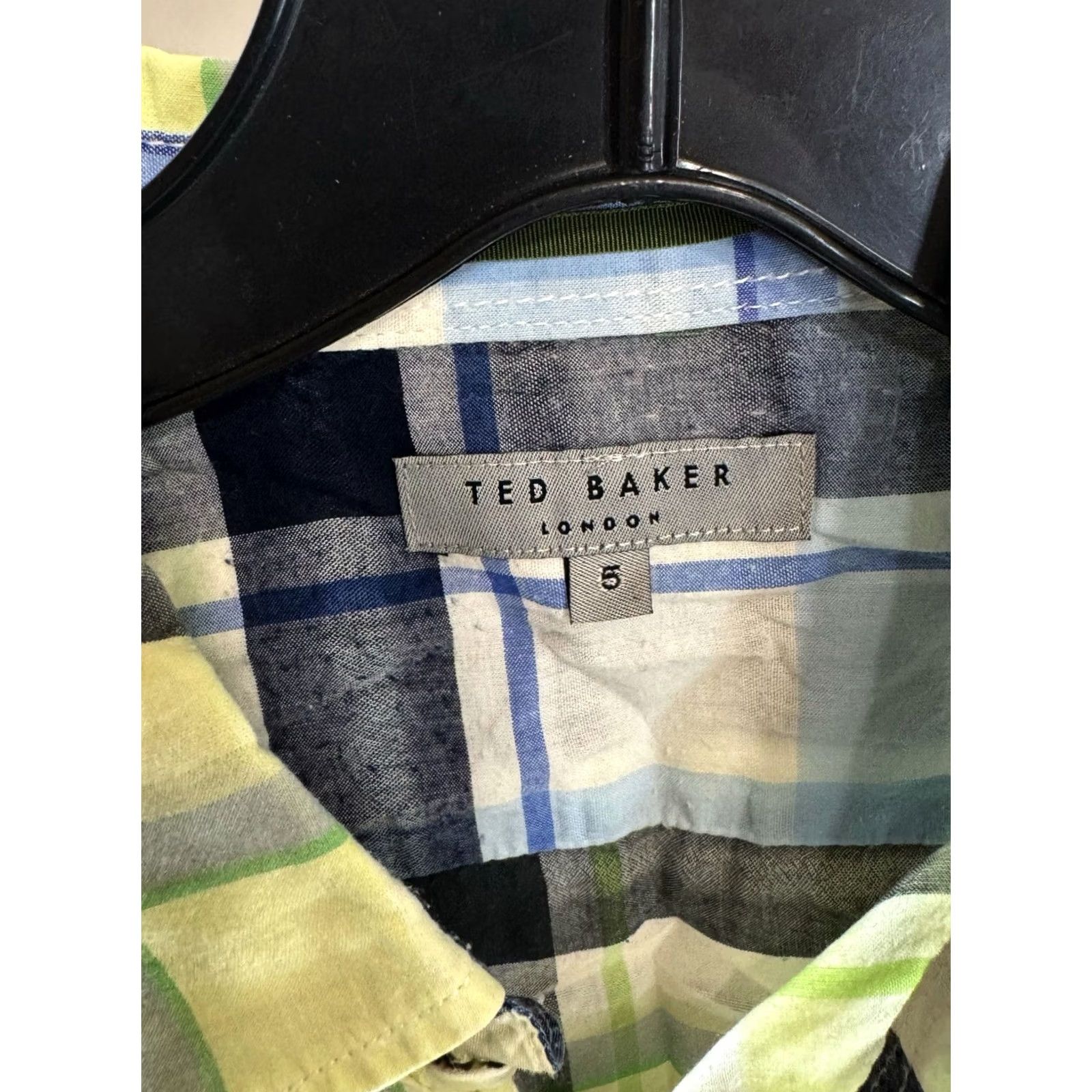 Ted Baker Ted Baker Shirt Mens L Sharp London Plaid SHORT SLEEVE BUTTON Size US L / EU 52-54 / 3 - 3 Thumbnail