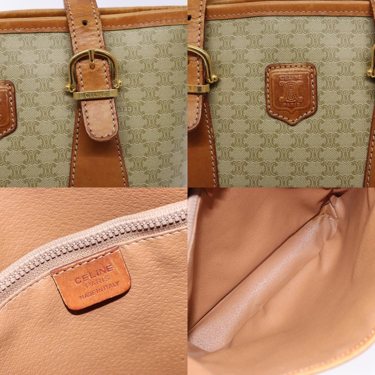 Celine CELINE Macadam Canvas Tote Bag Beige Gold Size ONE SIZE - 11 Thumbnail