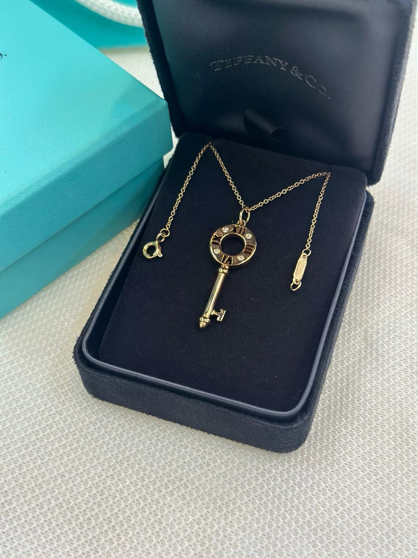 Tiffany & Co. Tiffany & Co. 18k Rose Gold Diamond Key Necklace Size ONE SIZE - 1 Thumbnail
