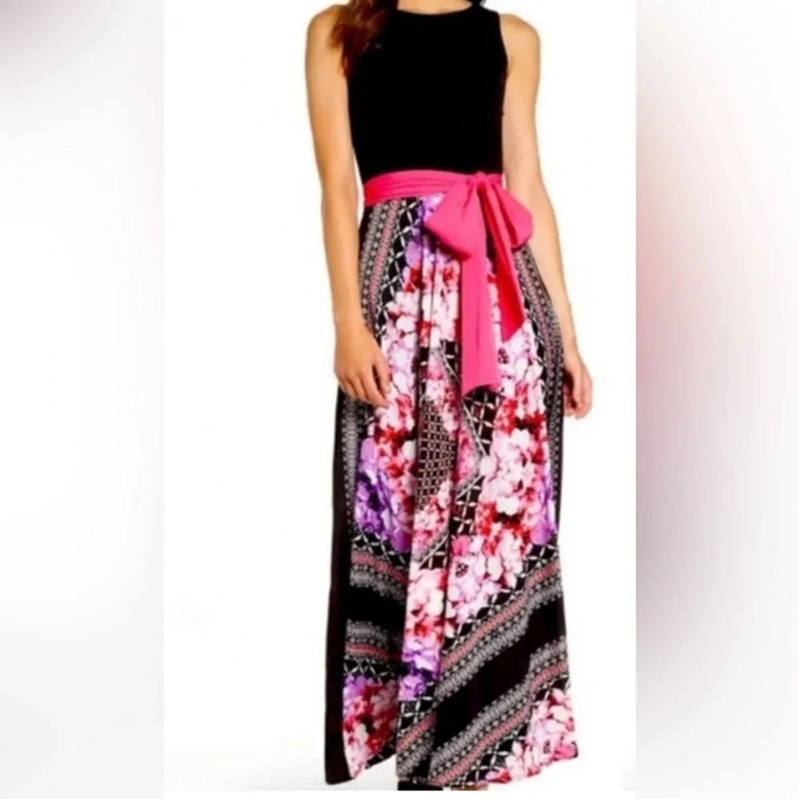 The Unbranded Brand Eliza J scarf print maxi dress, size 10P (NO SASH) Size L / US 10 / IT 46 - 4 Thumbnail