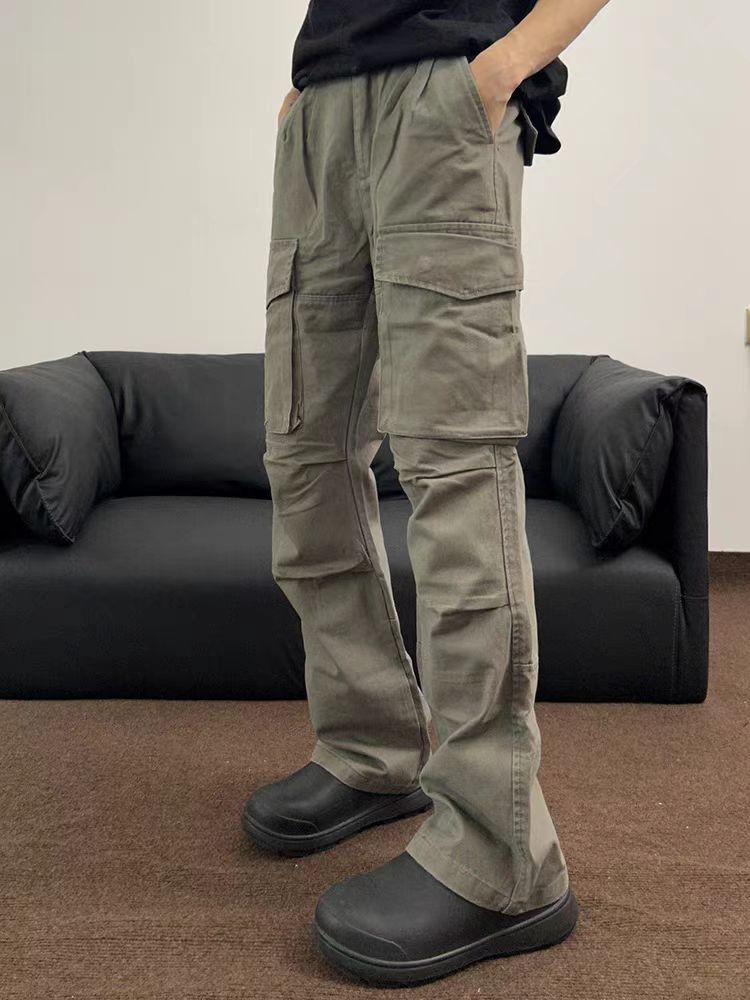 Pleated Straight Leg Workwear Street Casual Pants