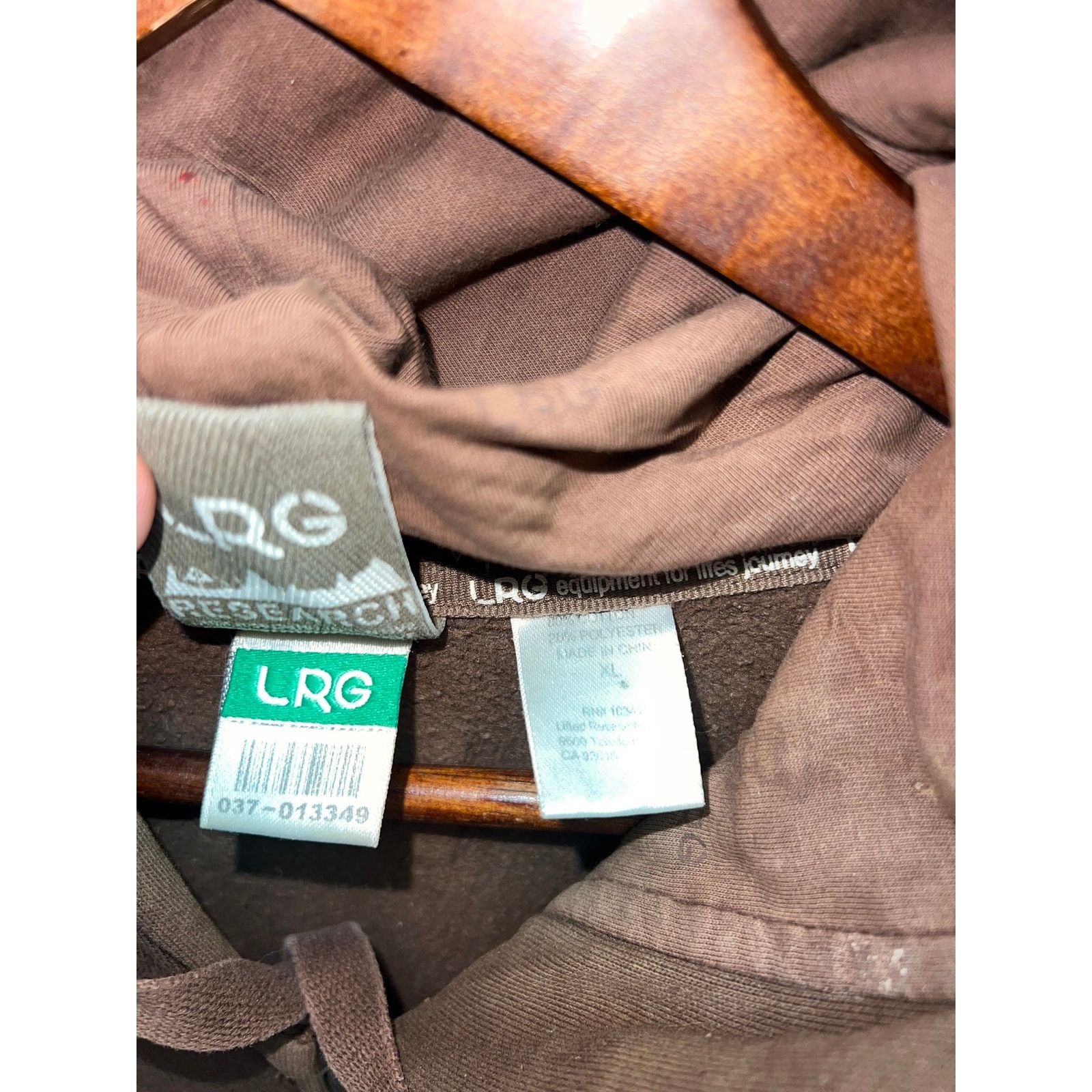 Vintage Y2K LRG Brown Hoodie Full Zip Lifted Research 2000s Size XL Size US XL / EU 56 / 4 - 8 Thumbnail