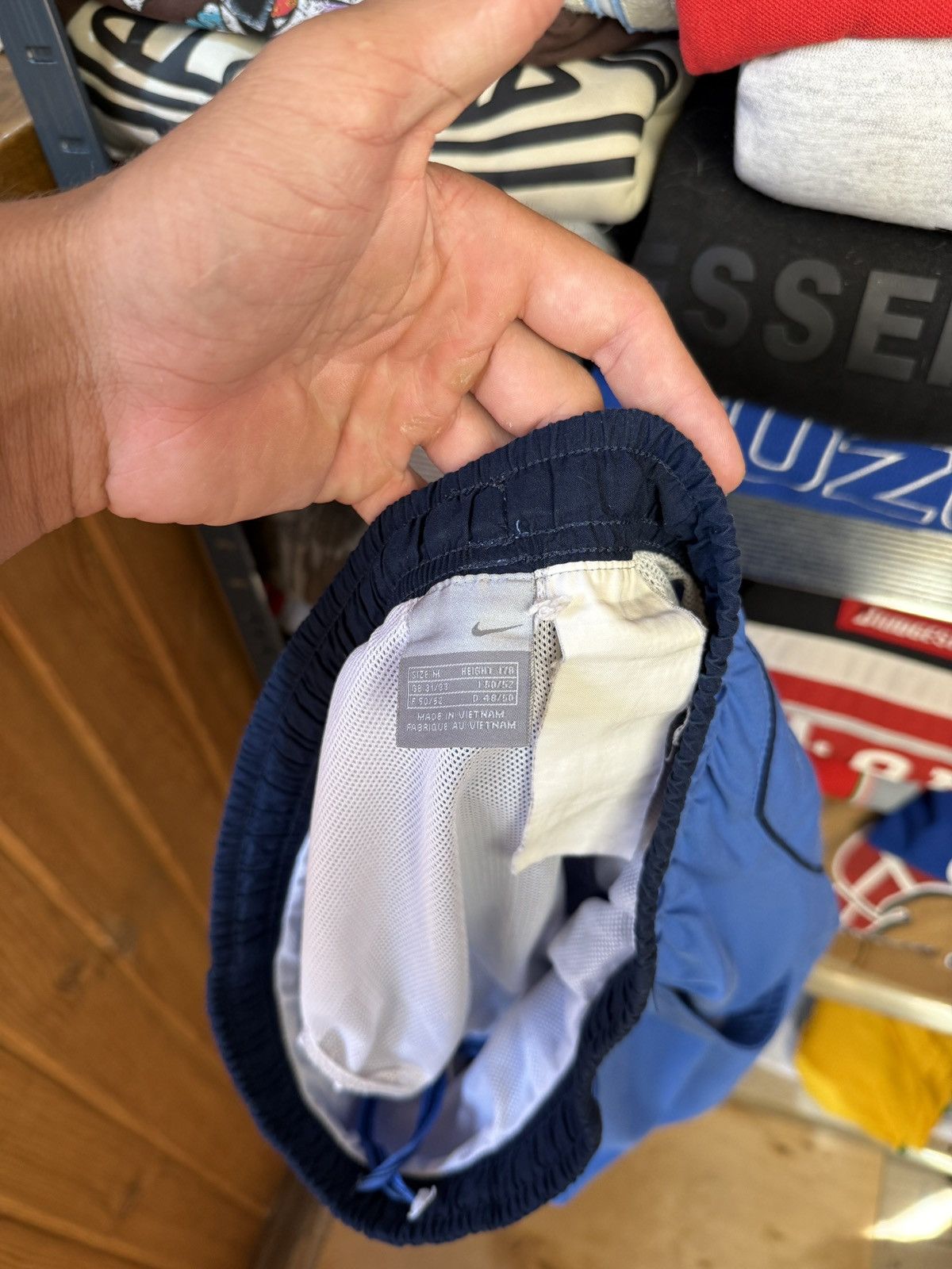 Japanese Brand Nike Vintage Shorts Swoosh Drill Japanese Baggy Wide Y2K Size US 34 / EU 50 - 4 Thumbnail