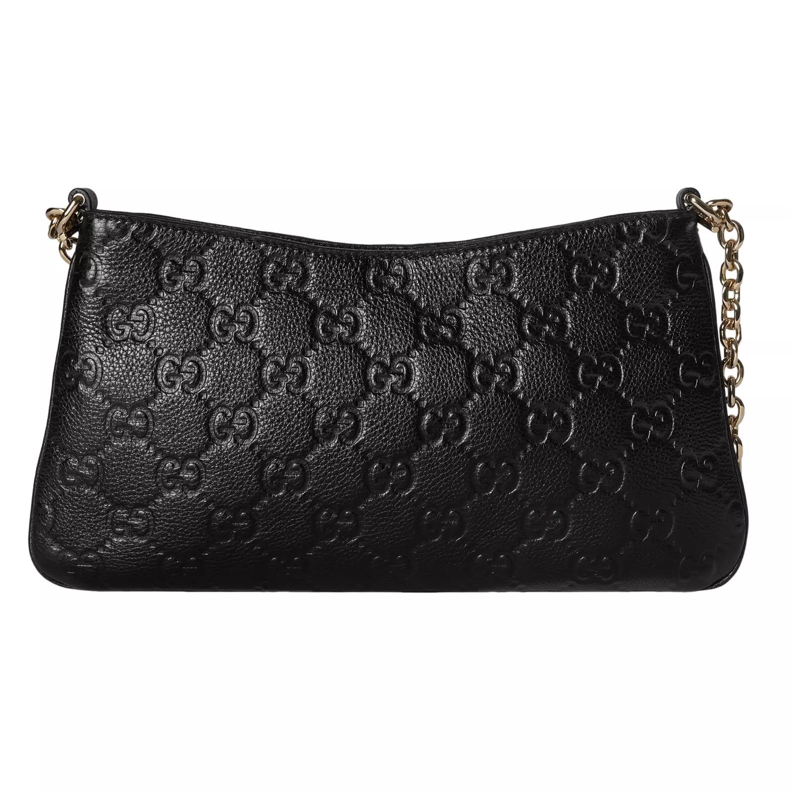 Gucci GUCCI GG Medium Black Leather Shoulder Bag New Size ONE SIZE - 1 Thumbnail