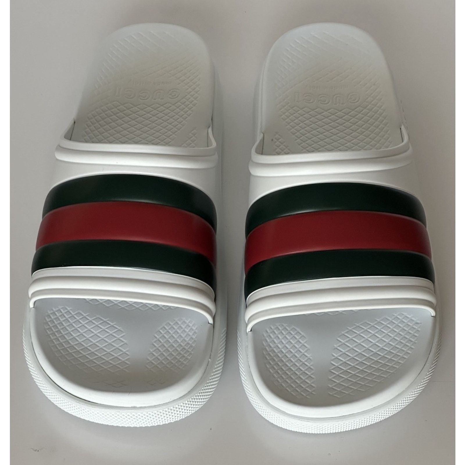 Gucci Gucci Men’s Rubber White/Green/Red Sandals 11.5 US 780286 Size US 11.5 / EU 44-45 - 2 Thumbnail
