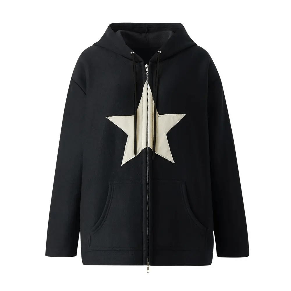 Japanese Brand × Vintage Unisex Y2k Hip Hop Zipper Sweatshirt Harajuku with Stars Size US M / EU 48-50 / 2 - 1 Thumbnail
