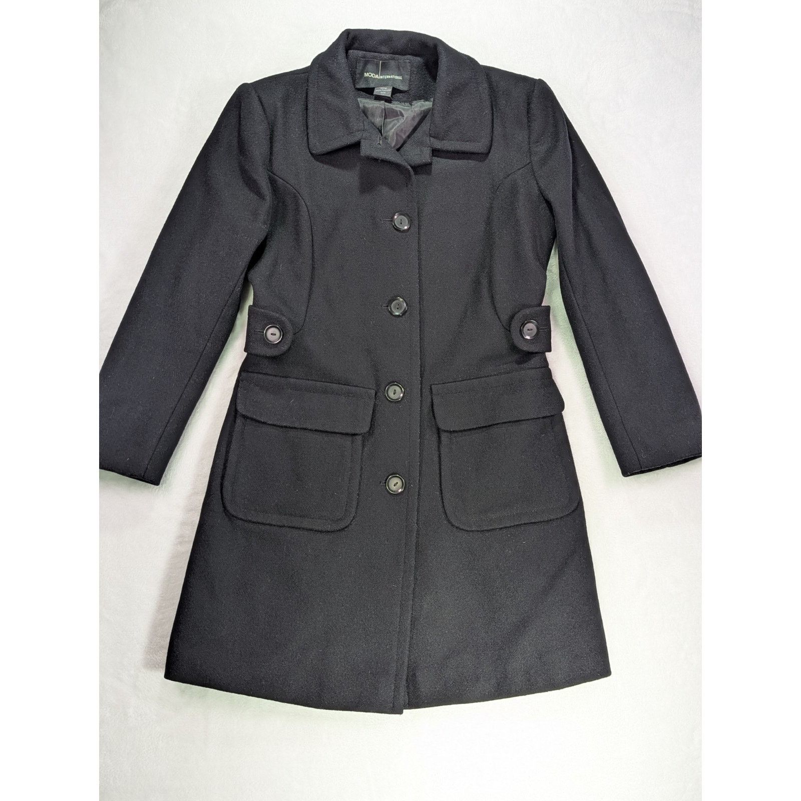 Other × Victoria's Secret VTG 90s Size 4P Black 100% Wool Mid-Length Pea Coat Size S / US 4 / IT 40 - 1 Thumbnail
