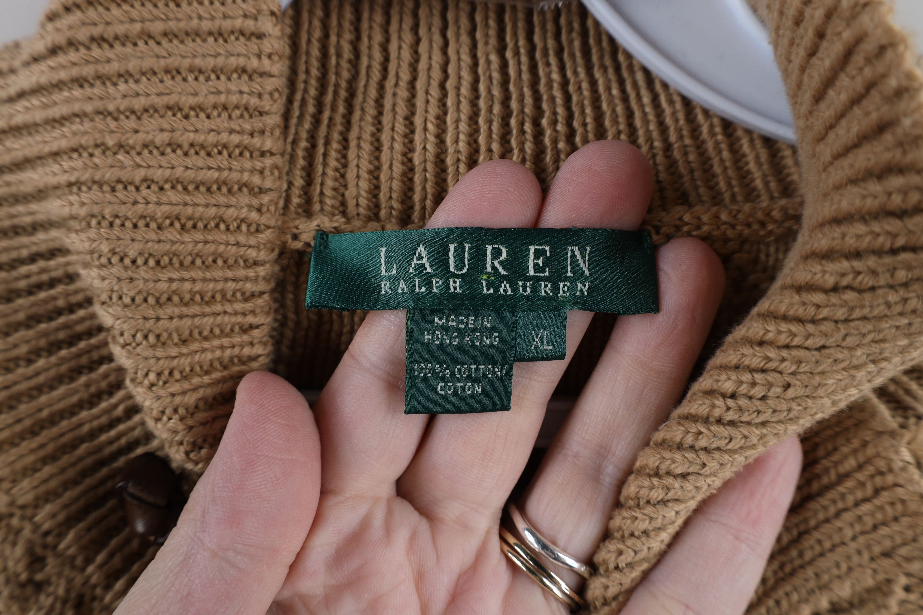 Ralph Lauren × Vintage Vintage 90s Ralph Lauren Fisherman Cable Knit Sweater Brown Size XL / US 12-14 / IT 48-50 - 6 Thumbnail